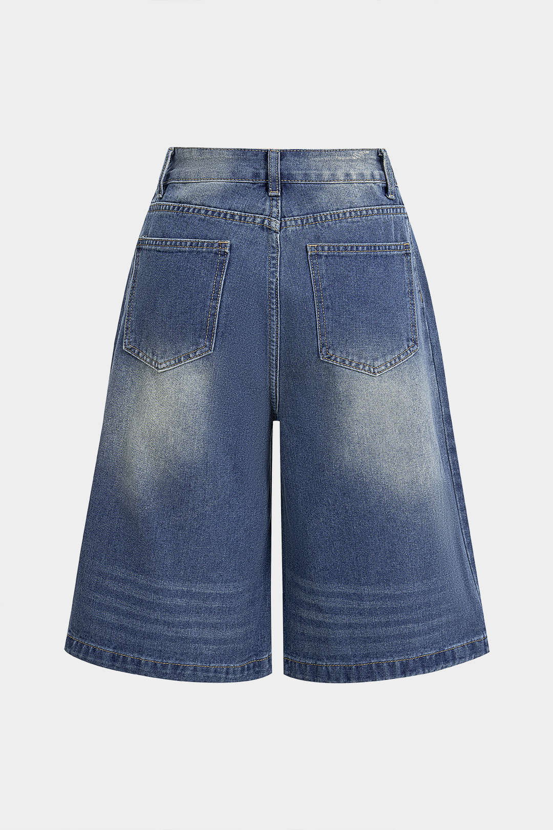 Denim High Waist Wide Leg Shorts - Image 2