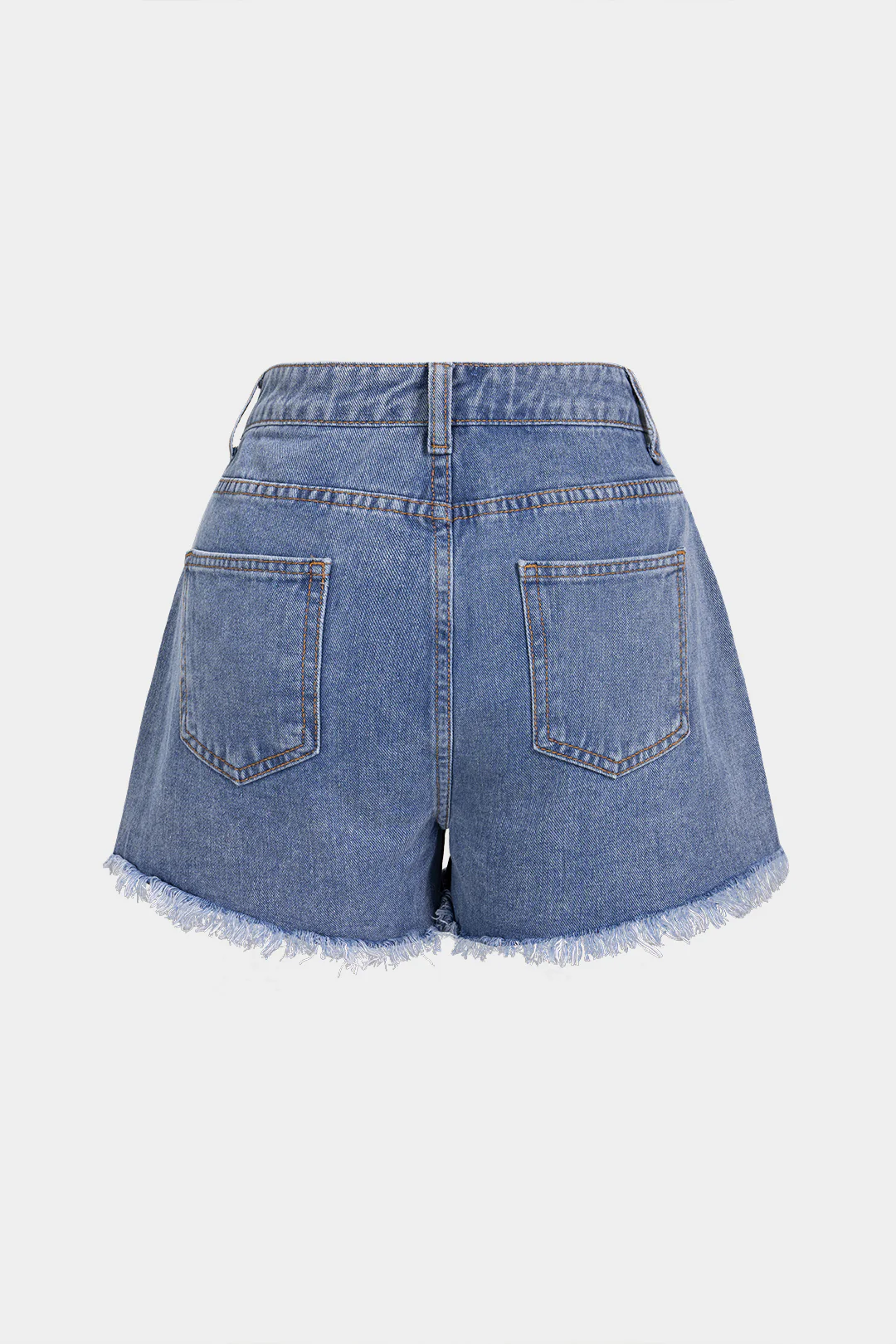 Denim Rhinestone Decor Pocket Ripped Shorts - Image 2