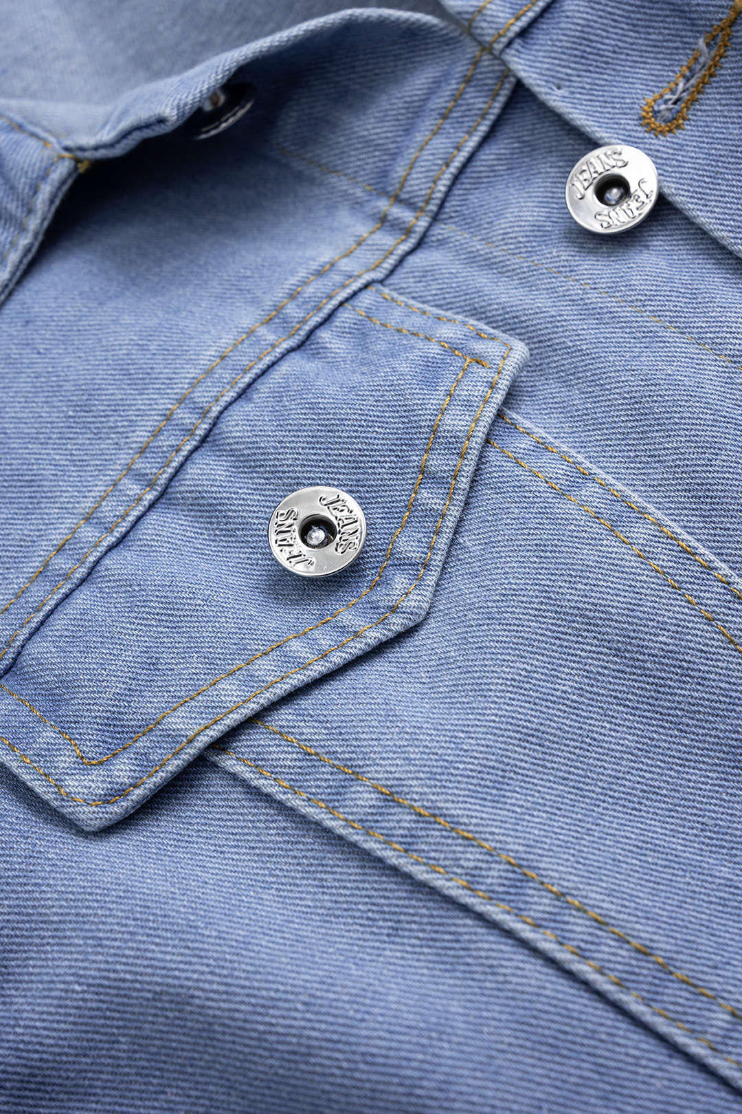 Denim Button Belted Long Sleeve Romper - Image 4