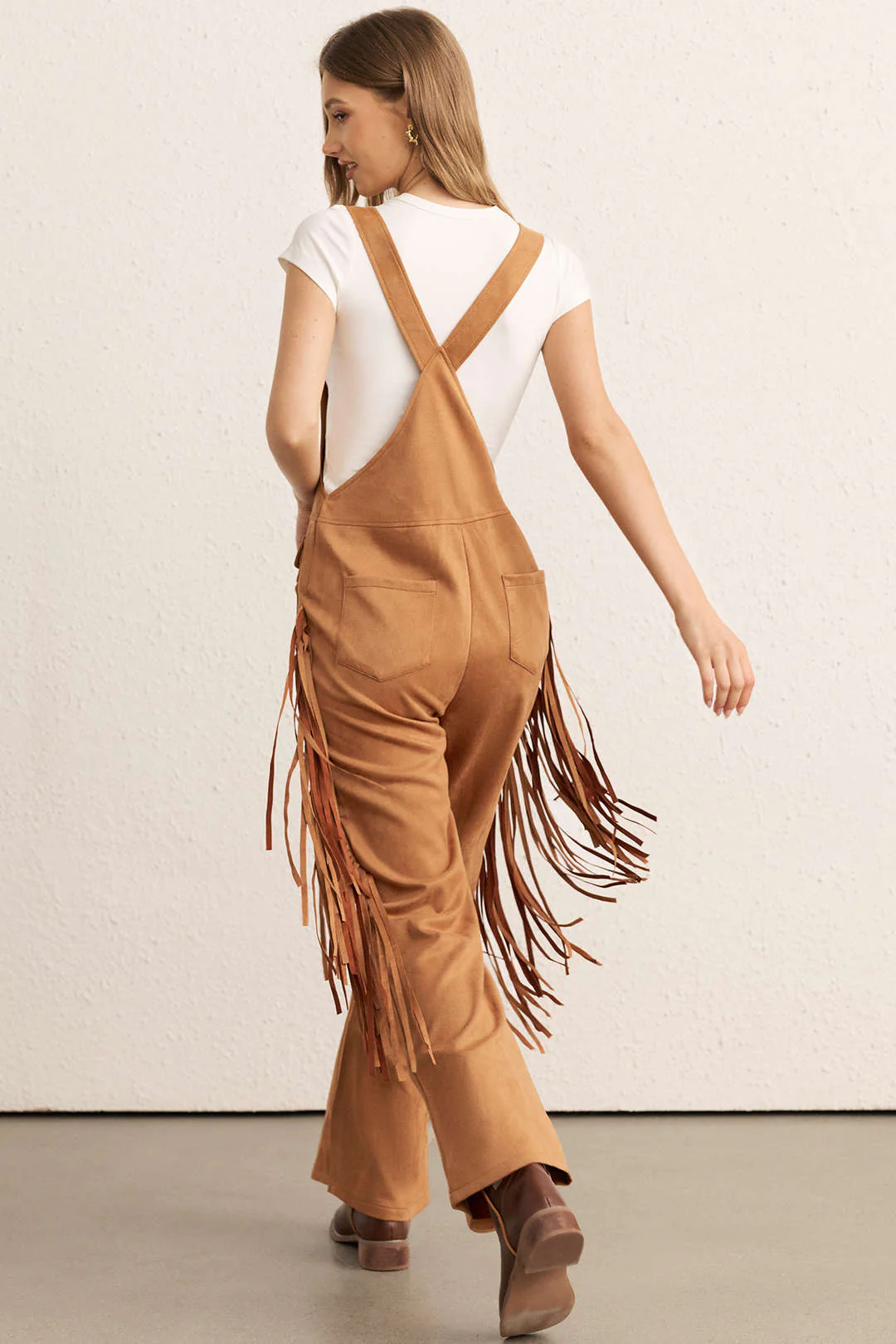 Fringe Button Sleeveless Wide Leg Jumpsuit - Image 5