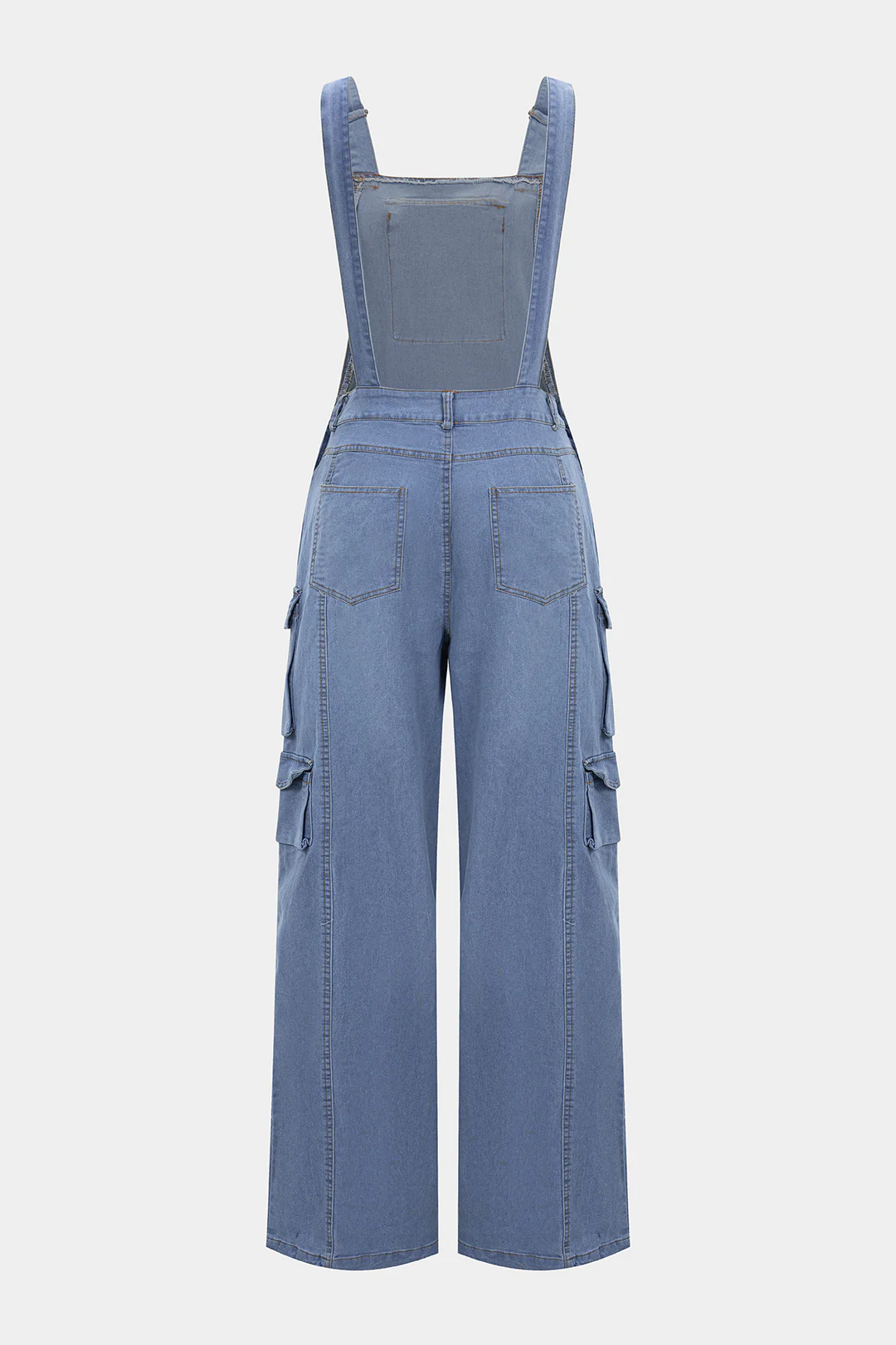 Denim Square Neck Pocket Sleeveless Jumpsuit - Image 2