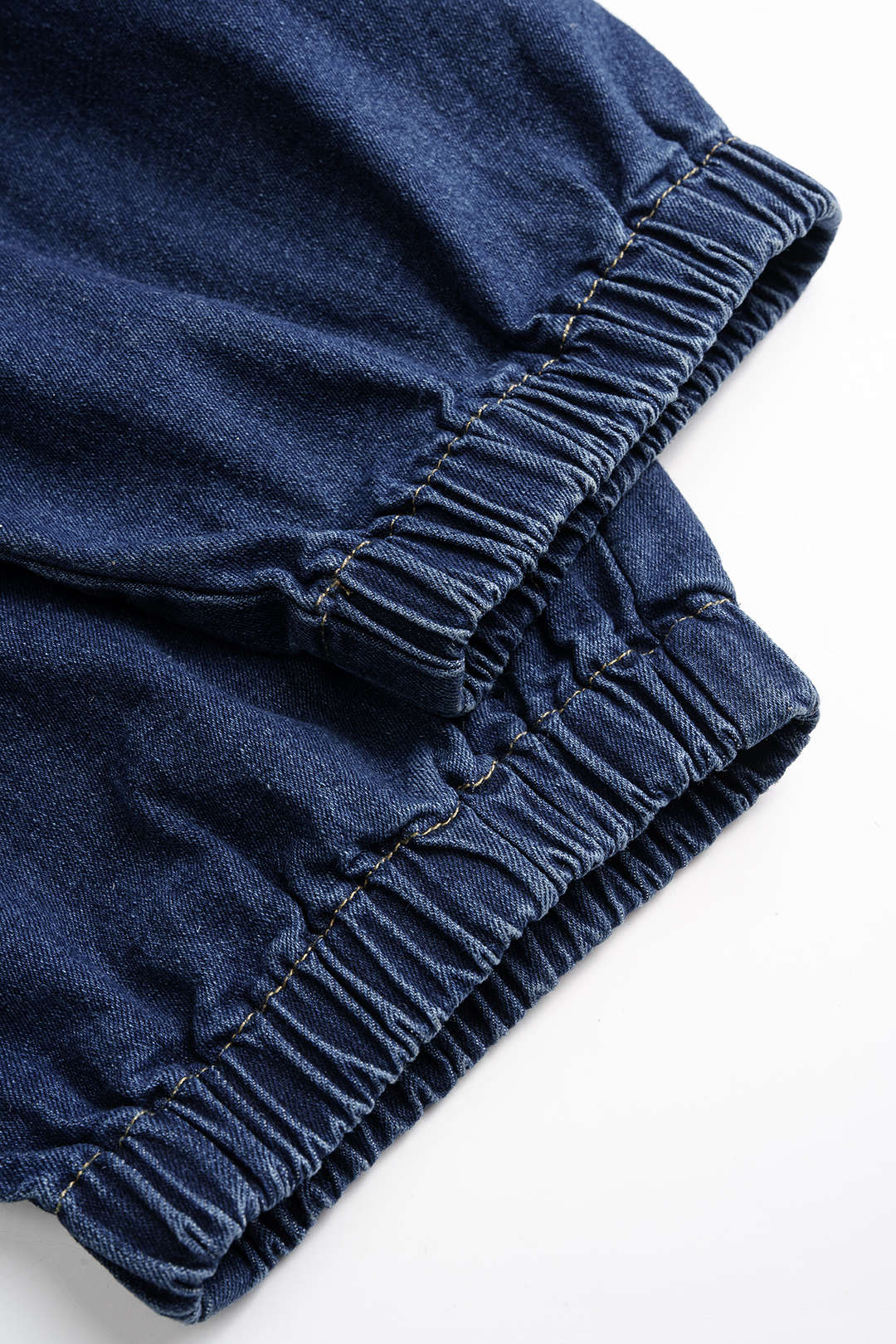 Denim Hooded Shirred Zipper Pocket Sleeveless Jumpsuit - Image 3