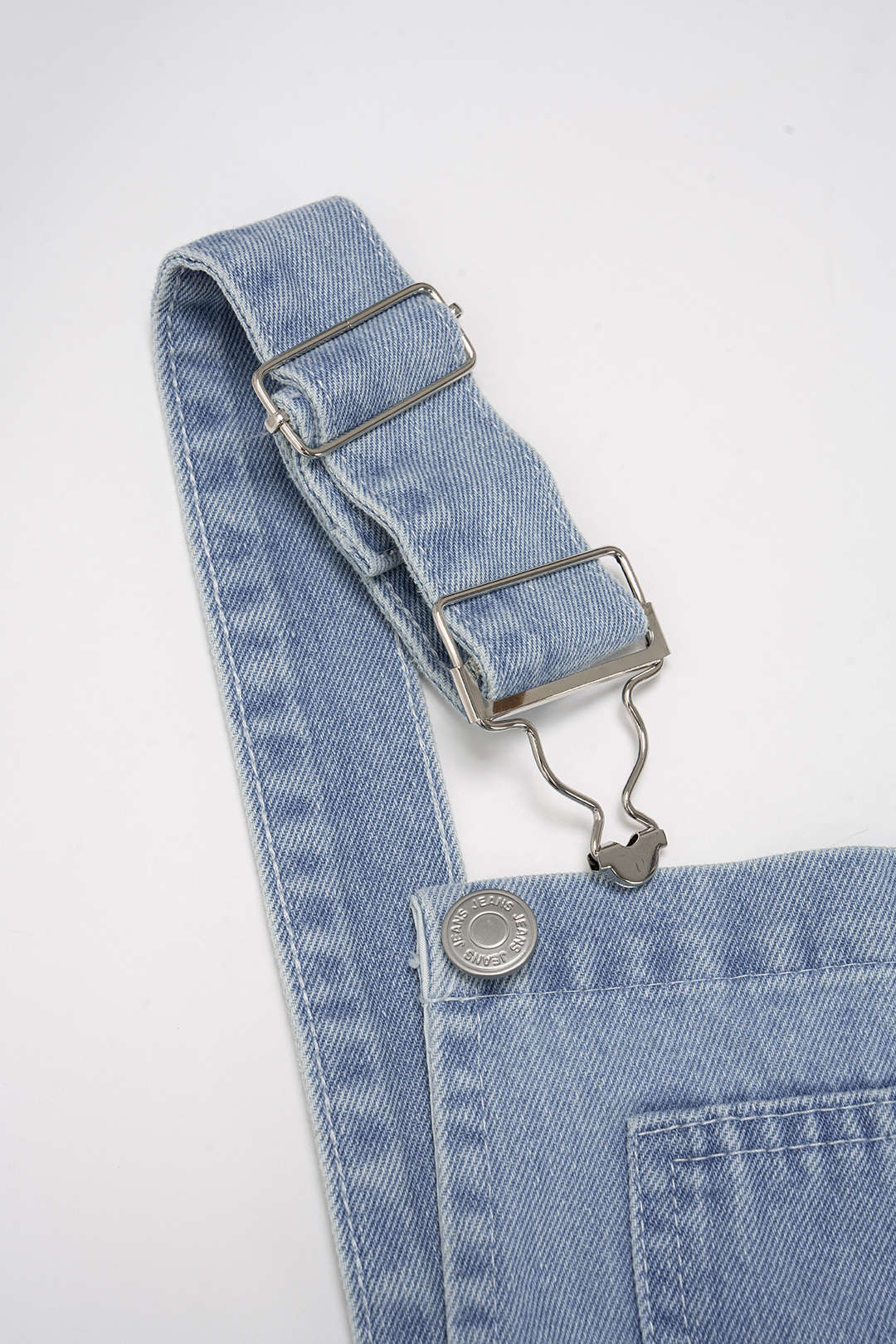 Denim Pocket Drawstring Sleeveless Jumpsuit - Image 3
