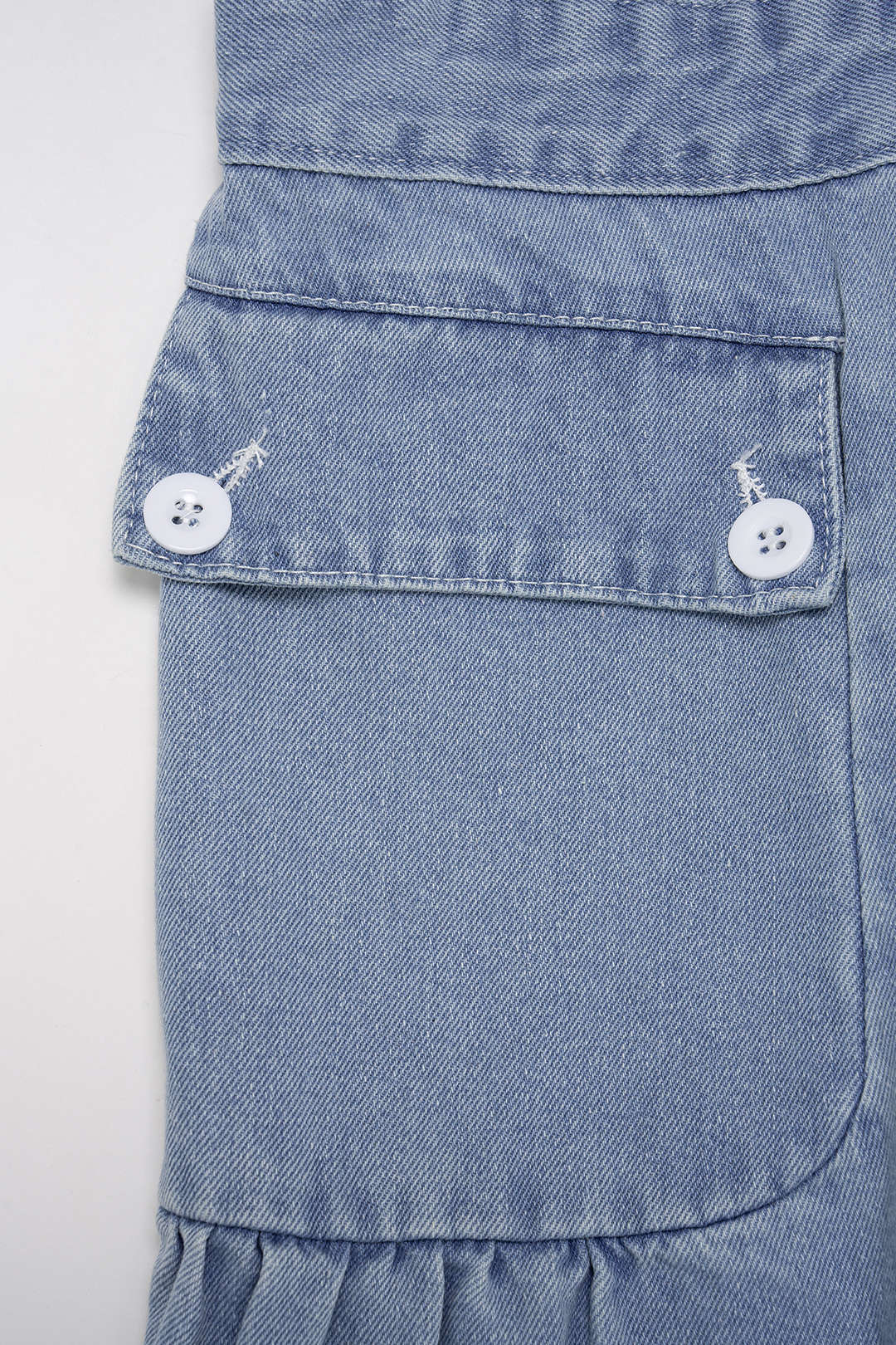 Denim Pocket Drawstring Sleeveless Jumpsuit - Image 4