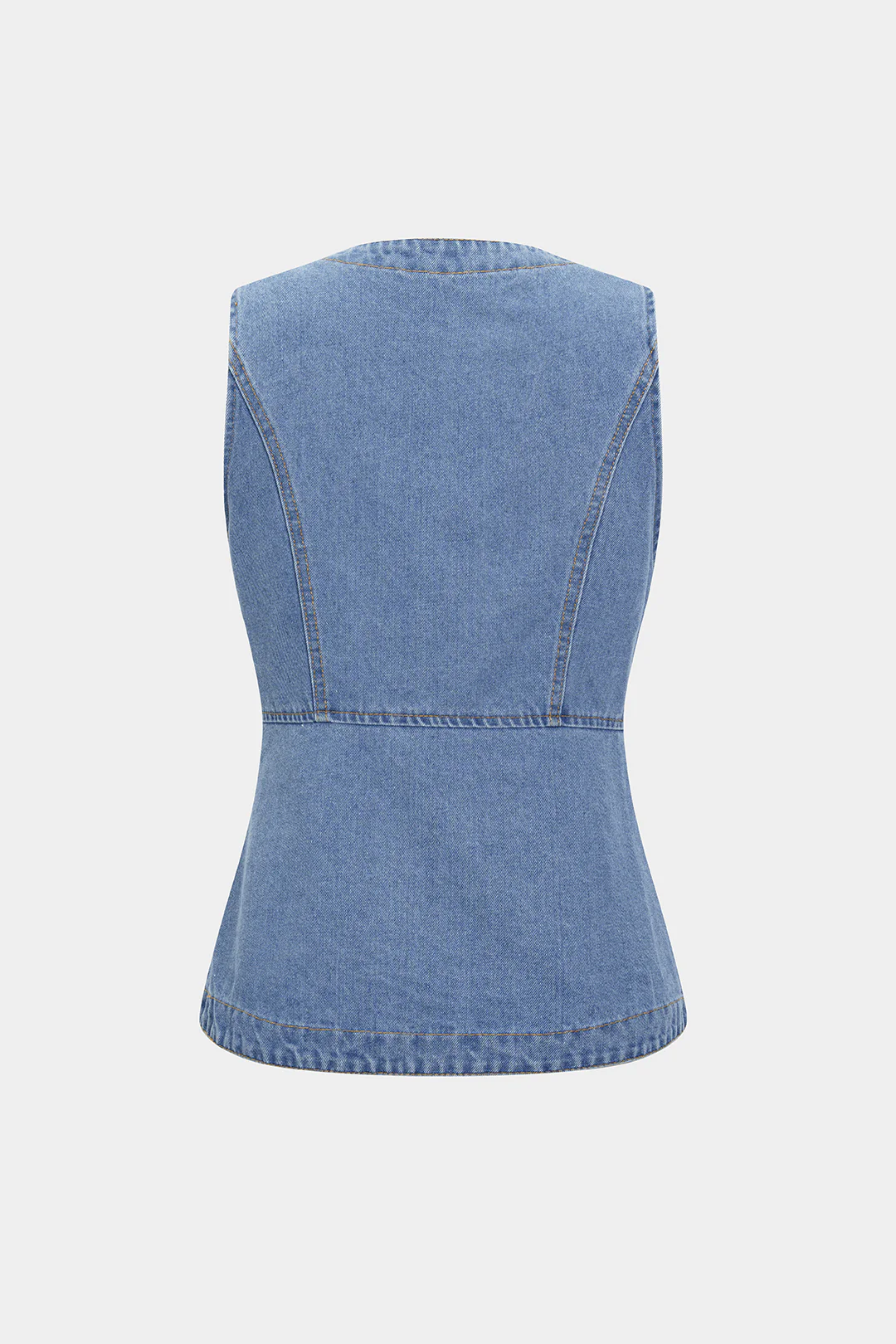 Denim Button Pocket Vest - Image 4