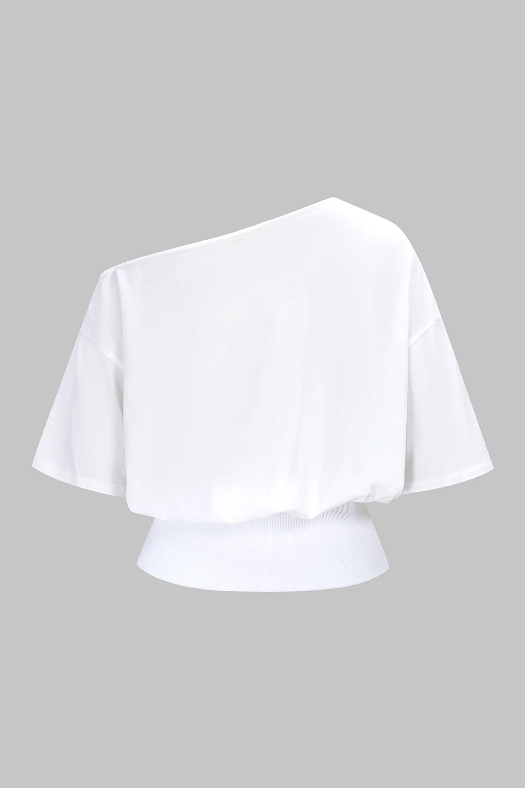 Asymmetrical Patchwork Short Sleeve T-Shirt - Image 2