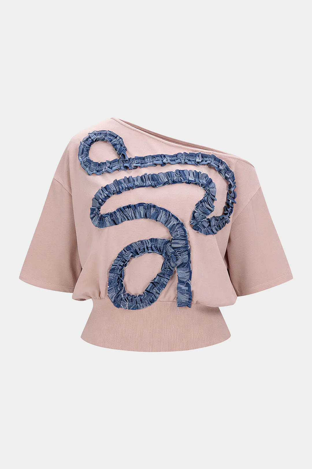 Asymmetrical Patchwork Short Sleeve T-Shirt - Image 6