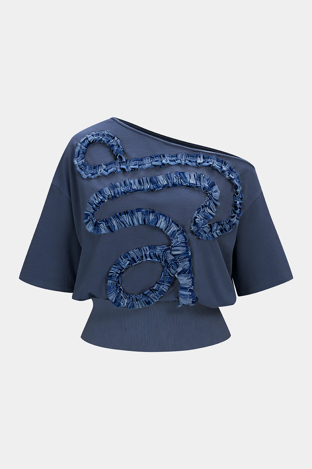 Asymmetrical Patchwork Short Sleeve T-Shirt - Image 7