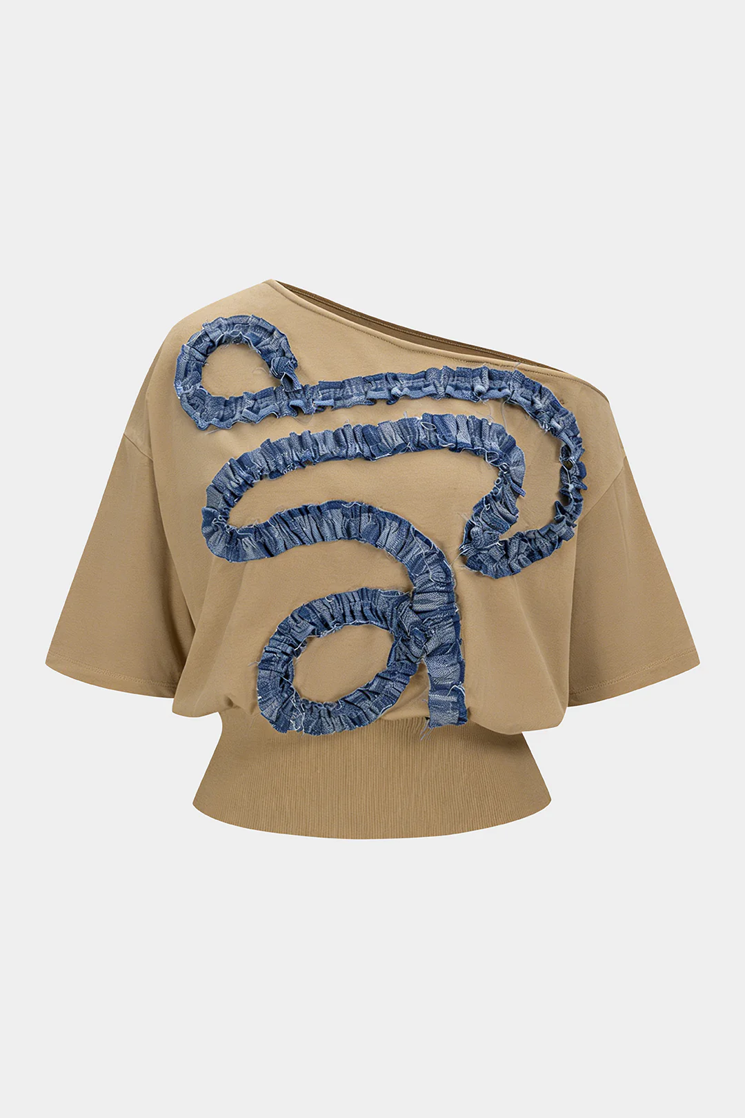 Asymmetrical Patchwork Short Sleeve T-Shirt - Image 8