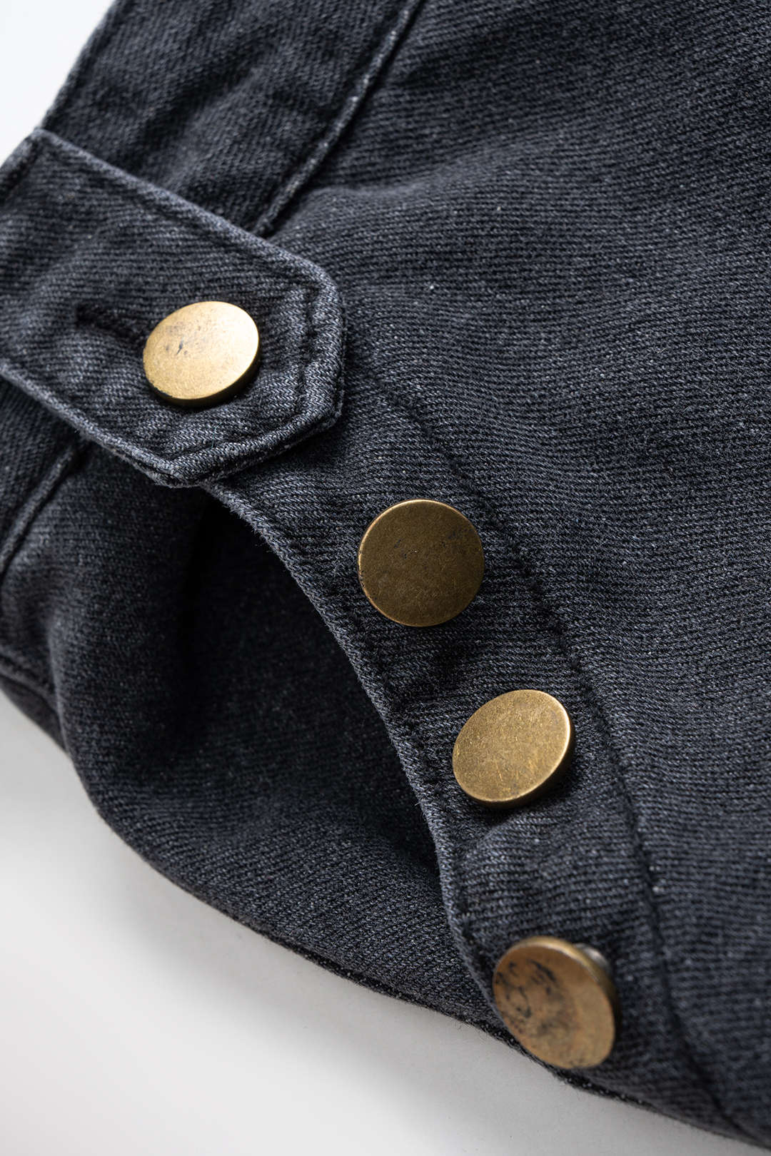 Denim Round Neck Button Long-Sleeve Top And Straight Leg Jeans Set - Image 6