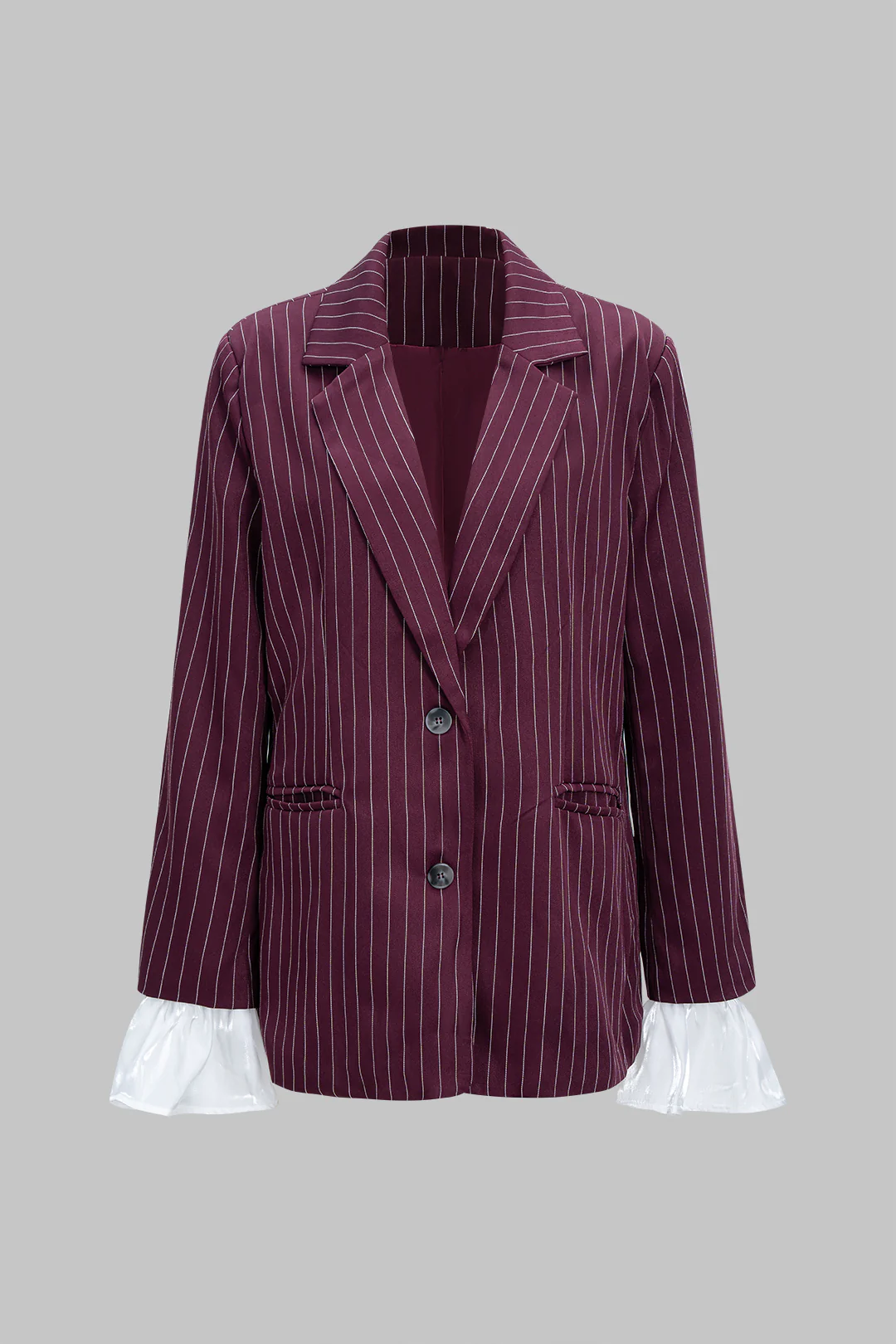 Stripes Print Bell Sleeve Blazer - Image 3