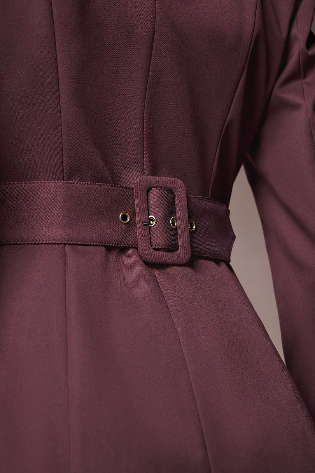 Notched Lapel Irregular Button Long-Sleeve Mini Dress - Image 5