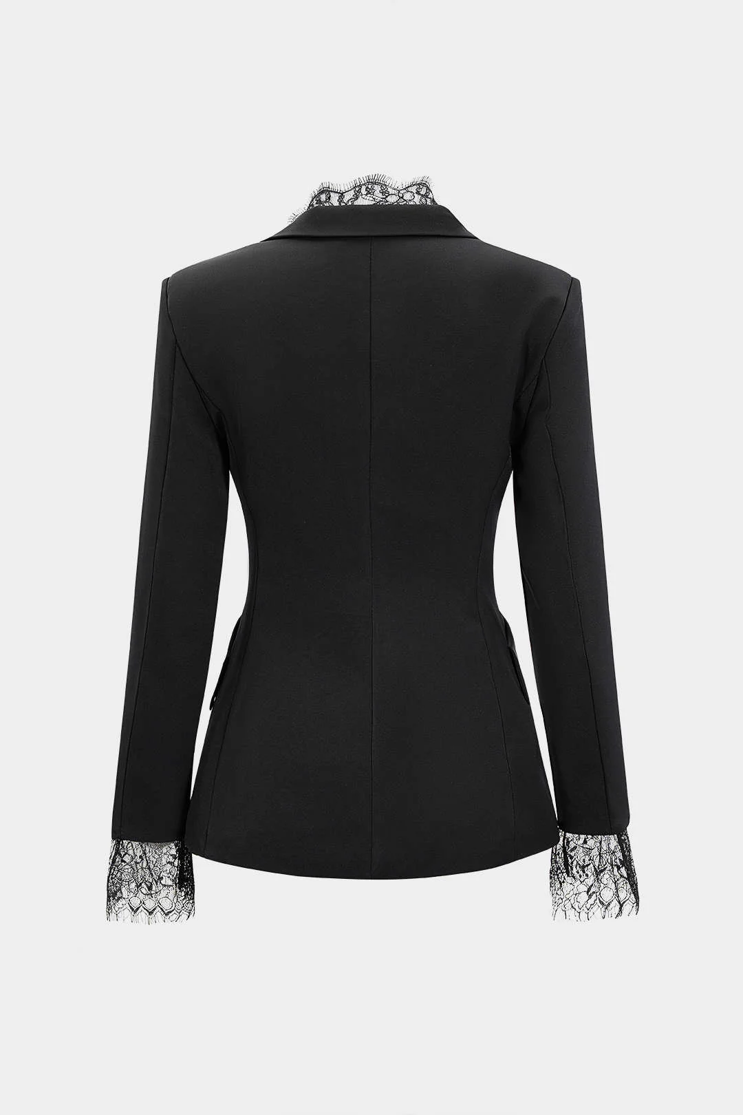 Lace Trim Notched Lapel Blazer - Image 2