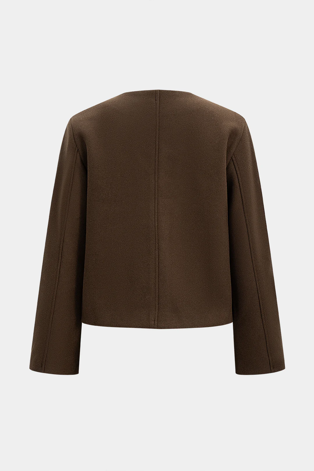 Woolen Button Round Neck Coat - Image 2