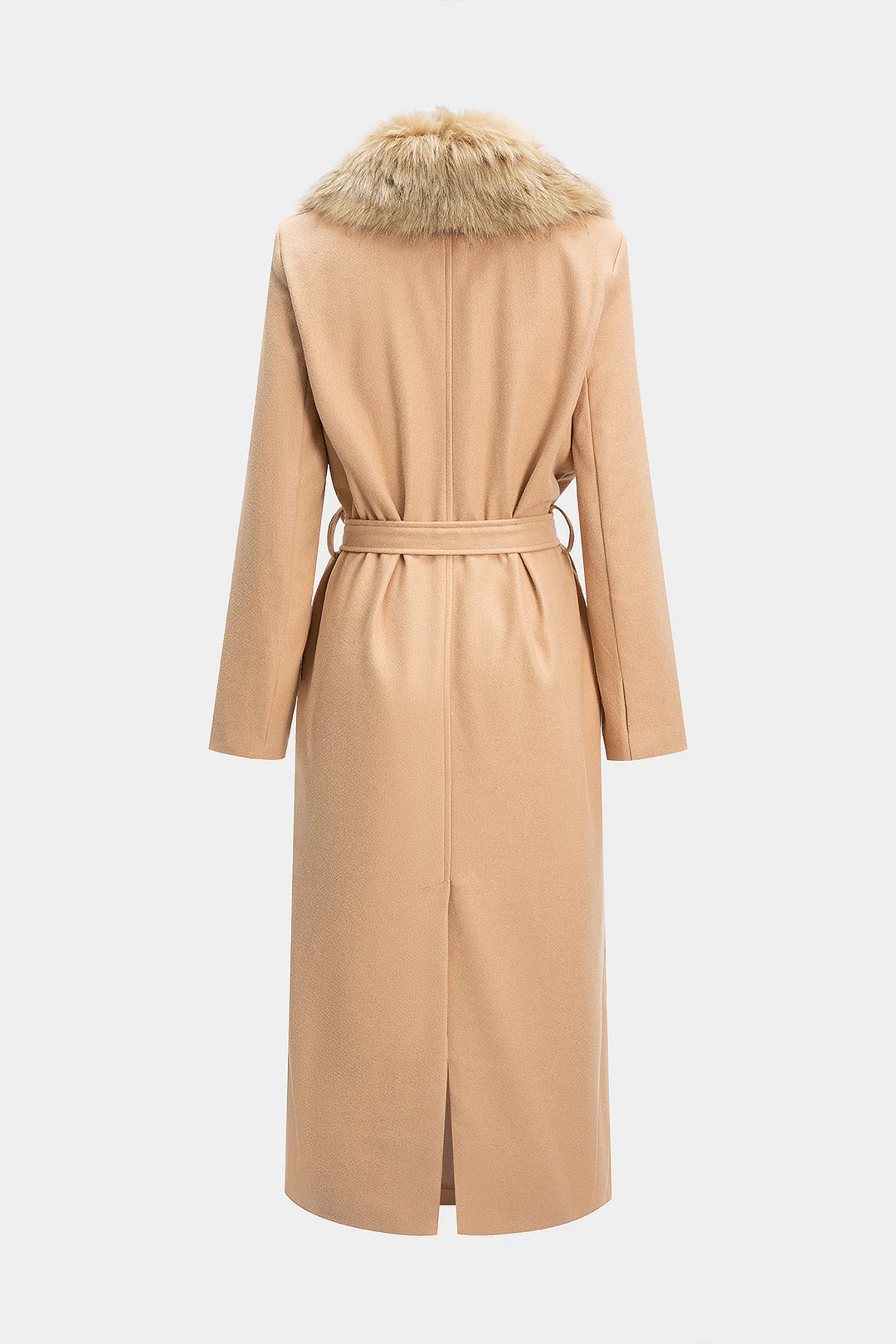 Woolen Tie-Up Long Sleeve Coat - Image 2