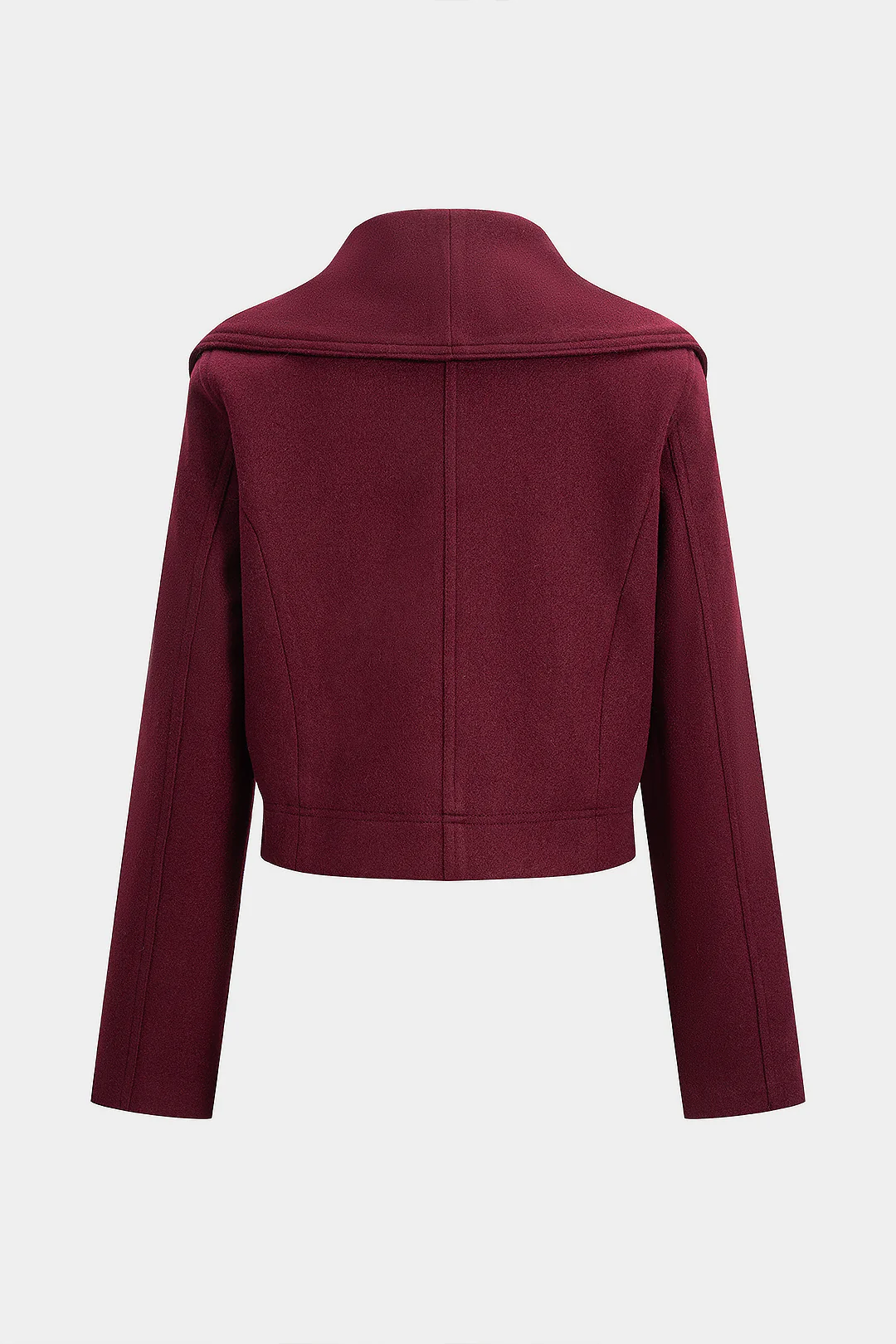 Woolen Textured Button Double Breasted Coat - Image 2