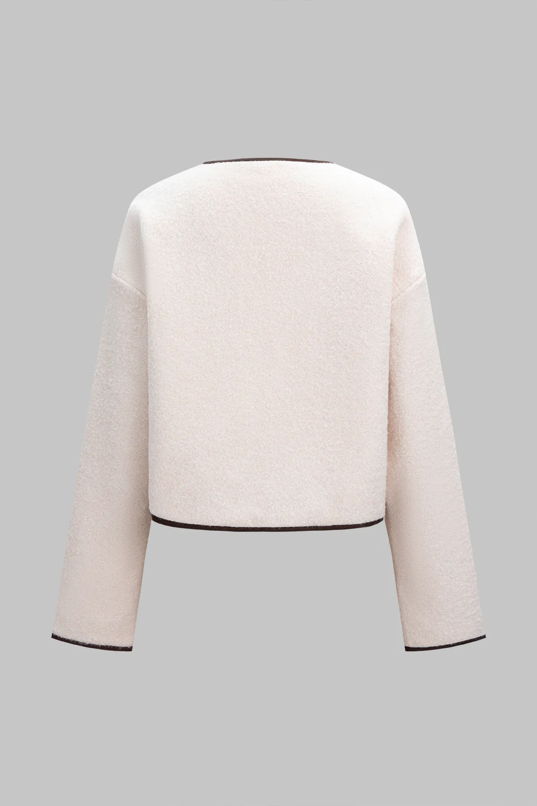 Round Neck Bow Tie-Up Coat - Image 2