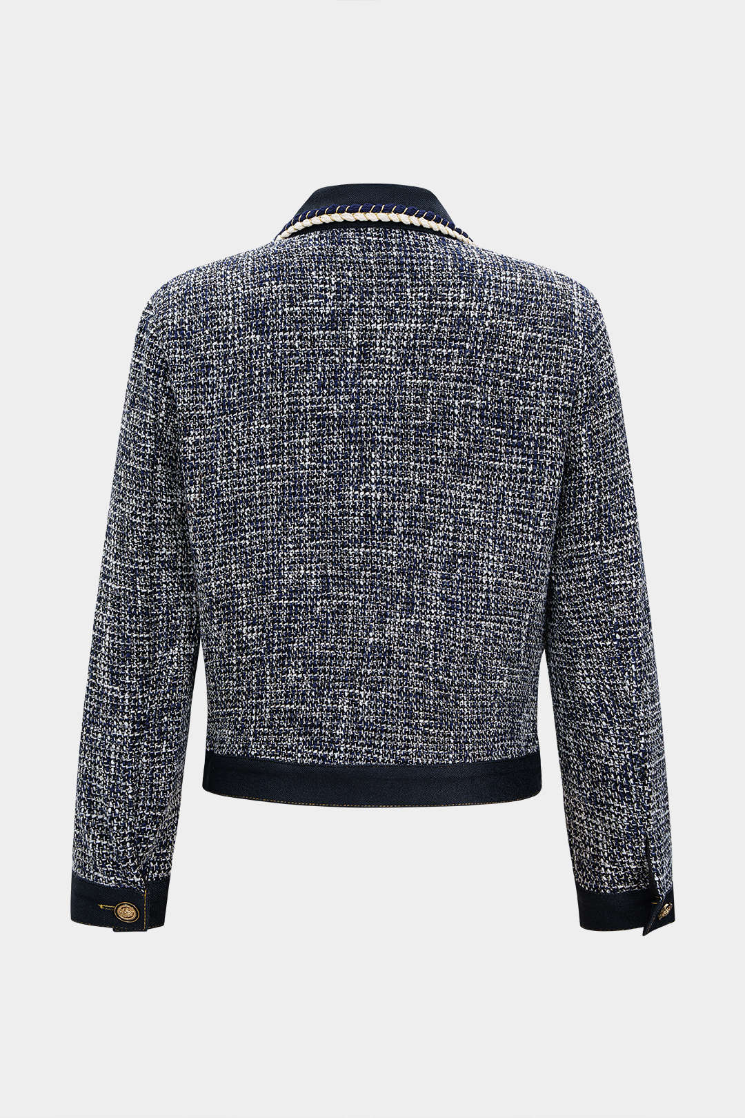 Denim Patchwork Button Pocket Coat - Image 2