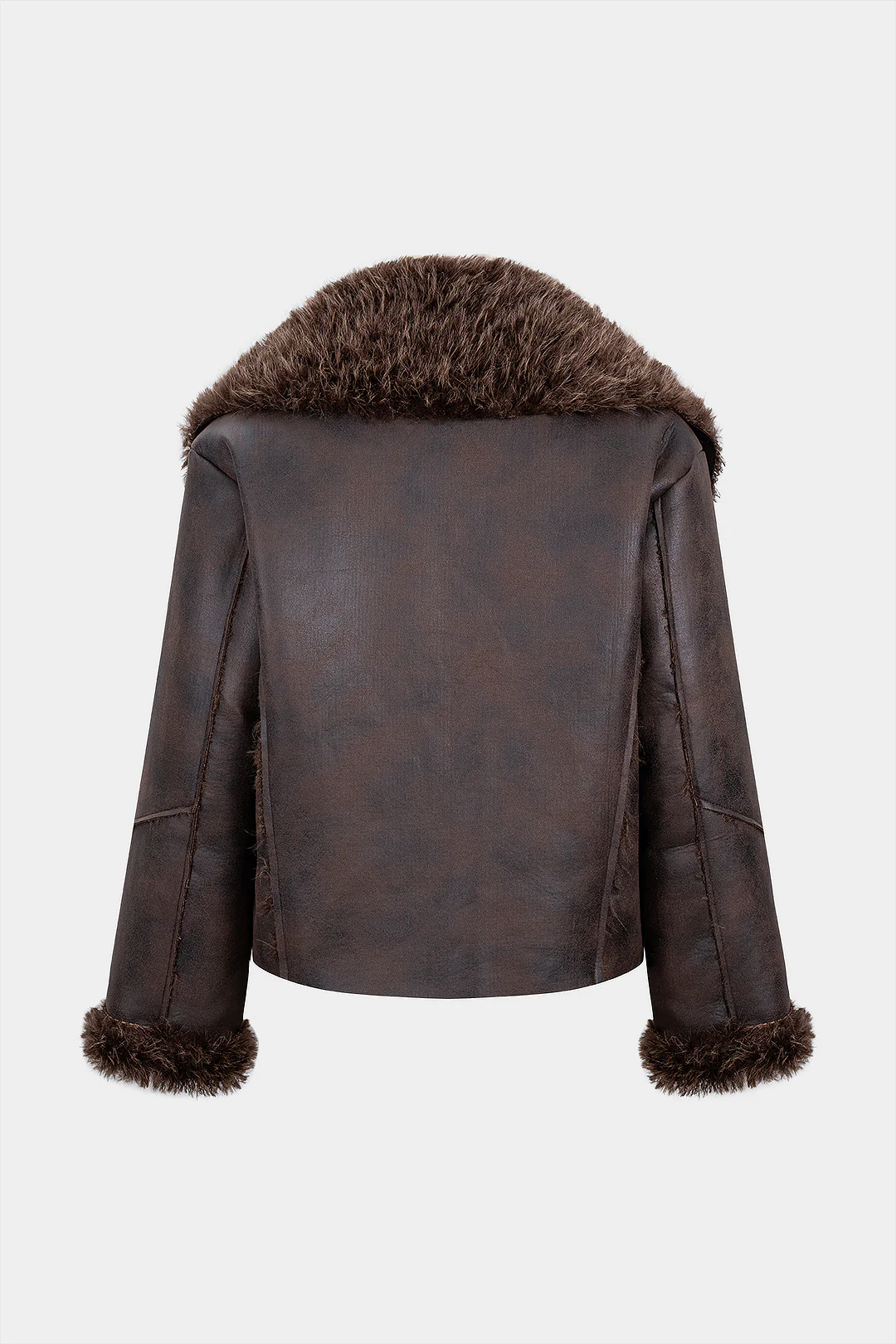 Faux Fur Patchwork Belted Jacket - Image 2