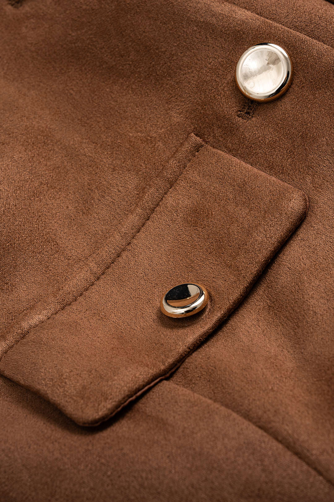 Suede Metallic Button Belted Jacket - Image 3