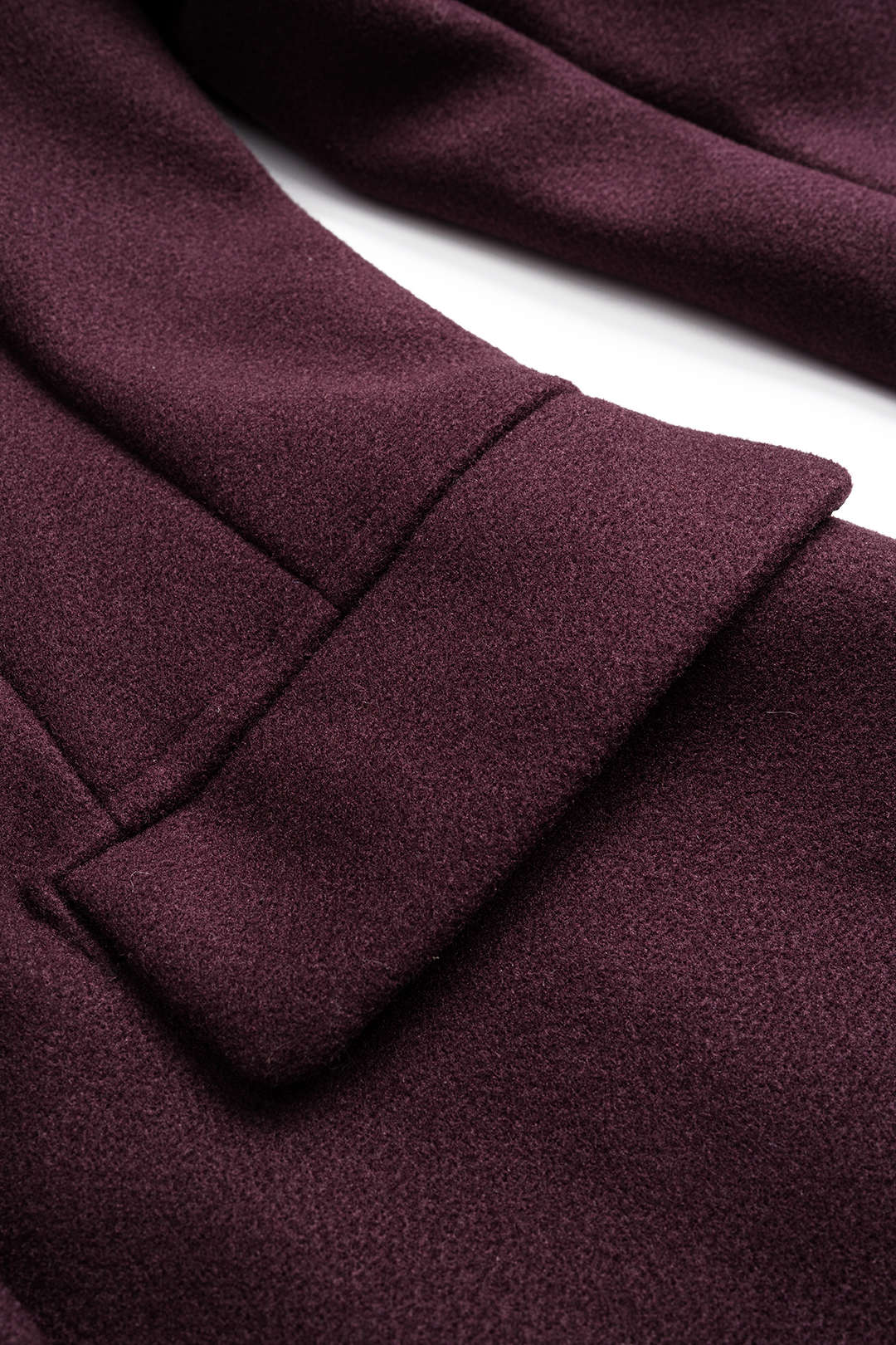 Notched Lapel Woolen Long Coat - Image 5