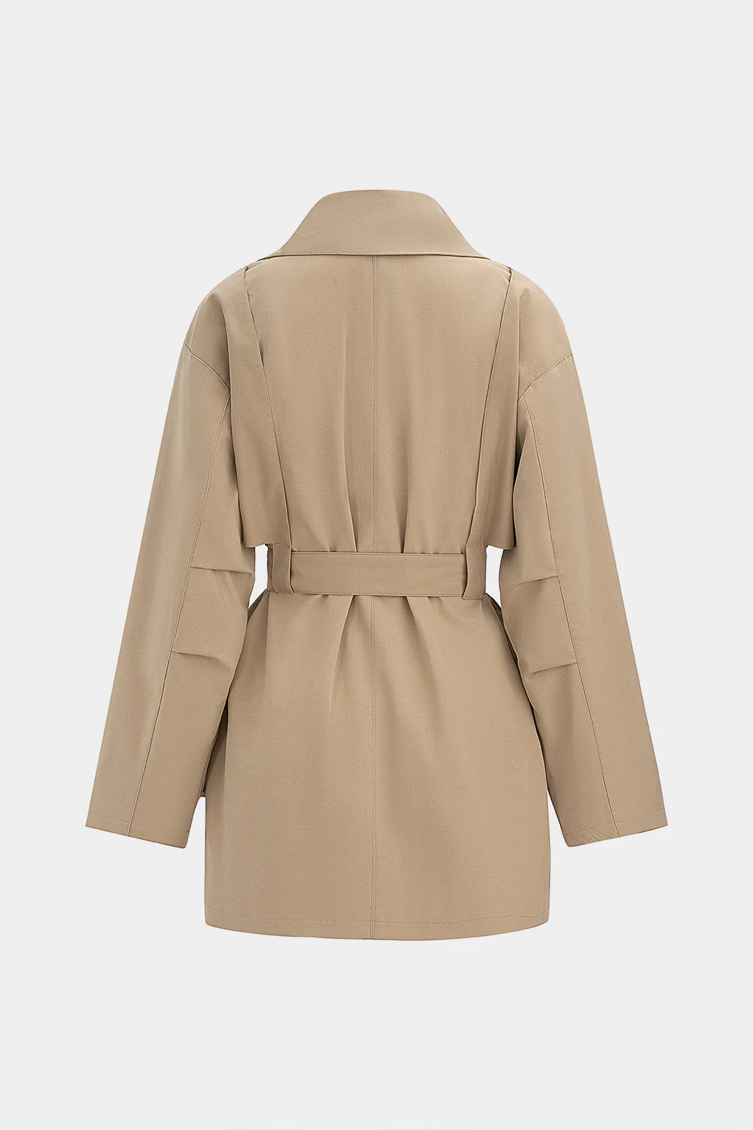 Pocket Asymmetrical Tie Front Coat - Image 2