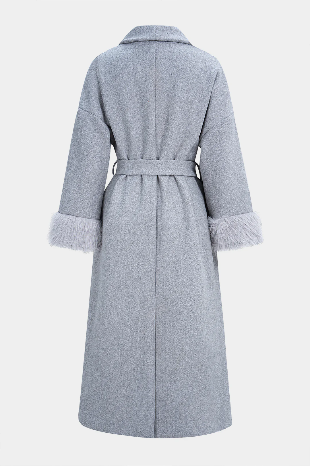 Woolen Tie-Up Open Front Long Coat - Image 2