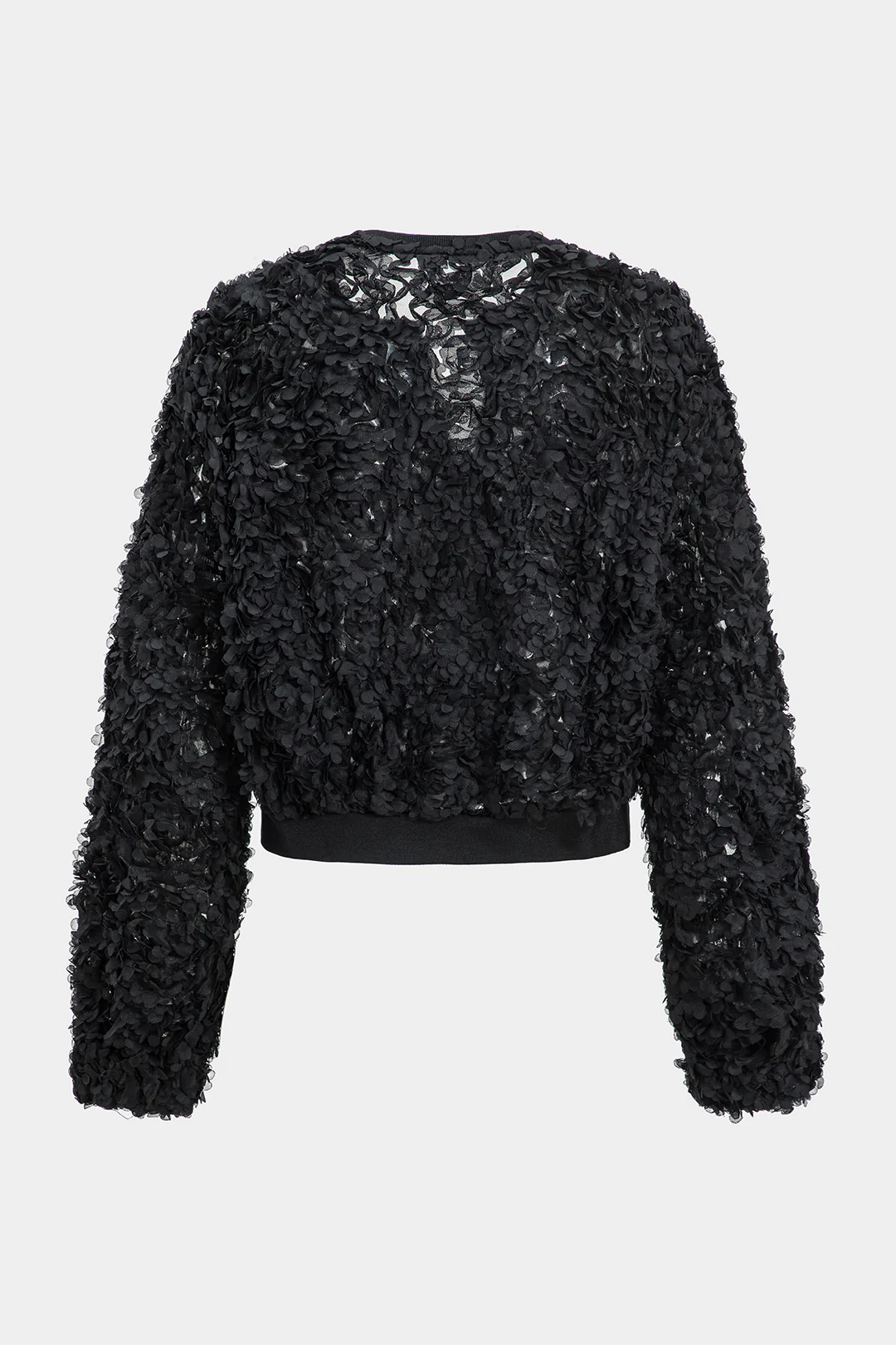Sequin Round Neck Zipper Long-Sleeve Jacket - Image 2