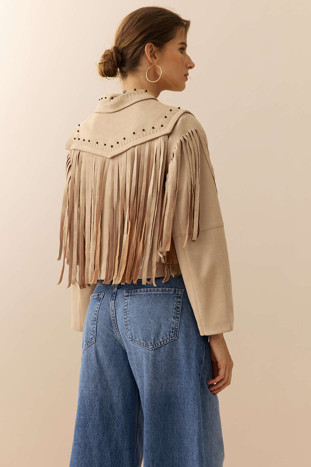 Suede Zipper Fringe Jacket - Image 3