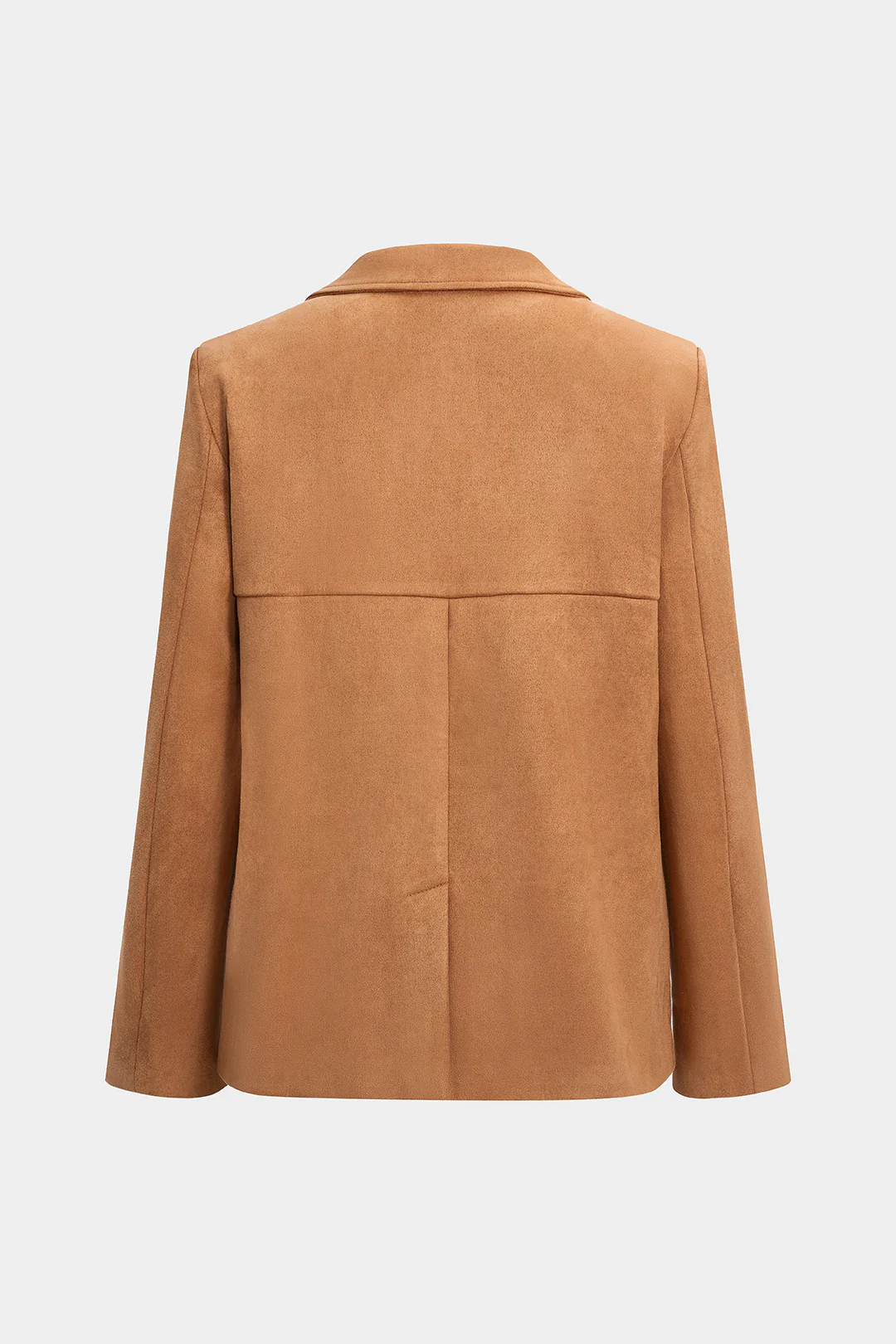 Suede Button Notched Lapel Jacket - Image 2