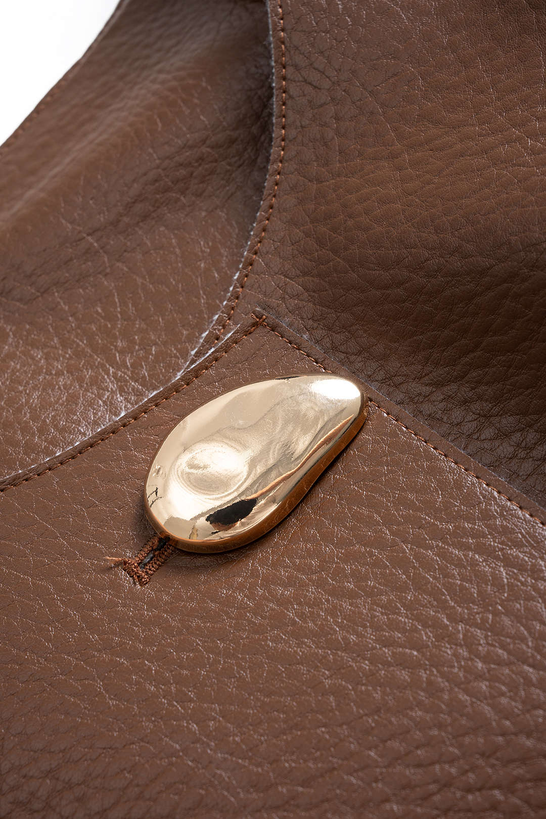 Faux Leather Metallic Button Jacket - Image 9