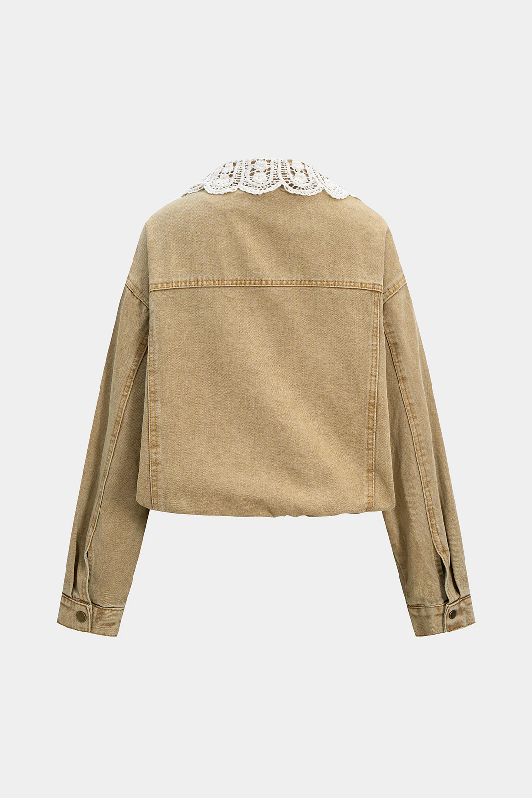 Denim Patchwork Drawstring Outerwear - Image 2