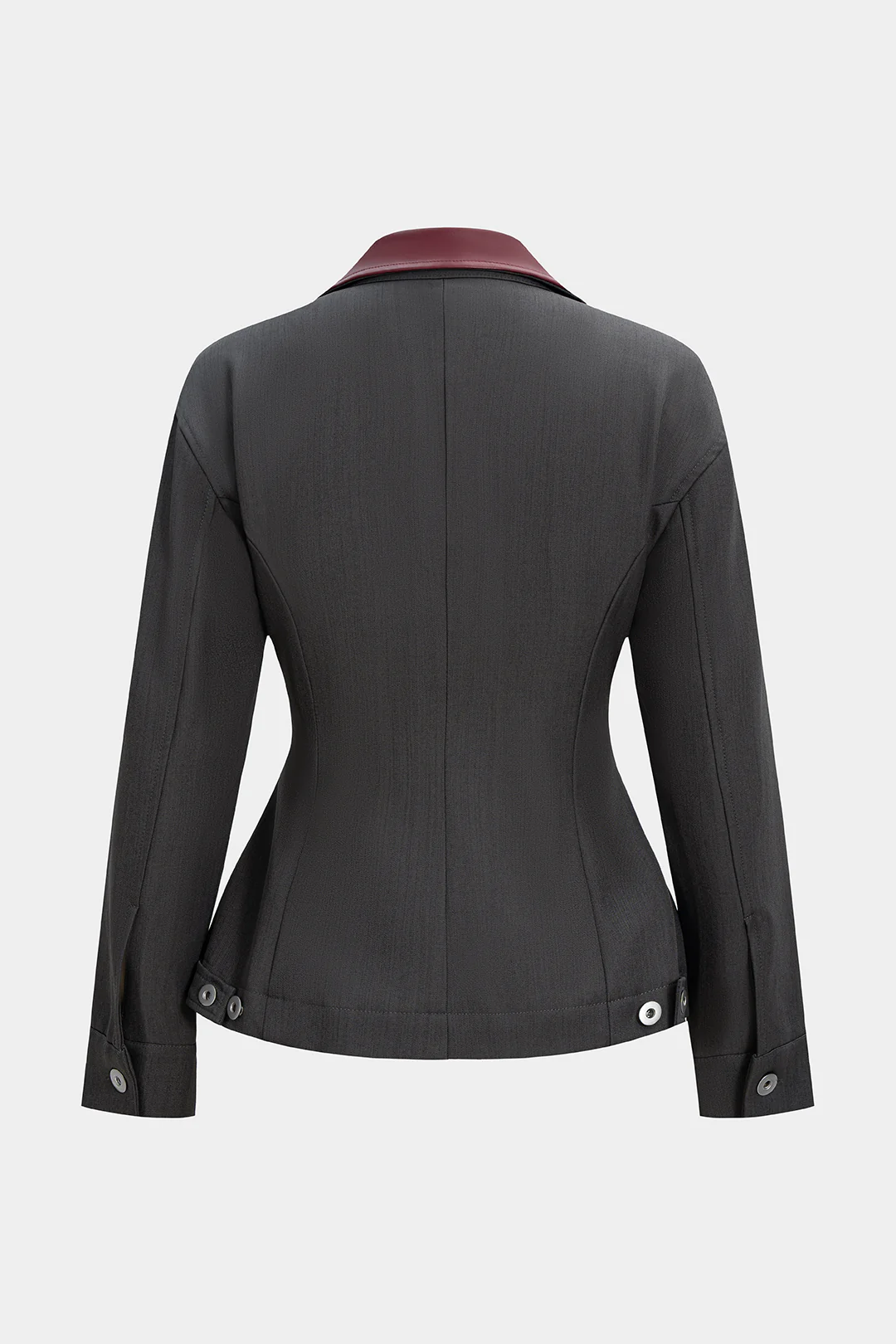 Patchwork Zipper Leather Jacket American Retro Design - Image 2
