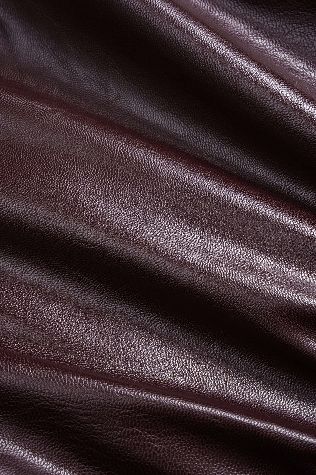 Faux Leather Smocked Zipper Jacket - Image 4
