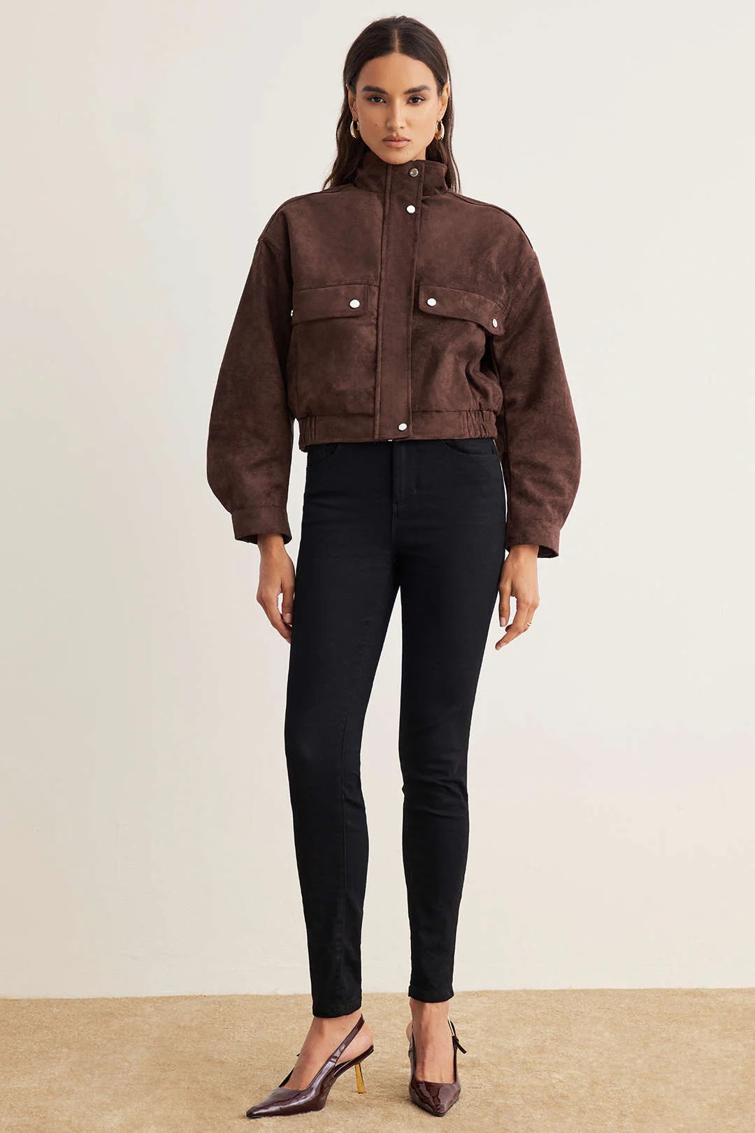 Suede Zipper Pocket Jacket - Image 2