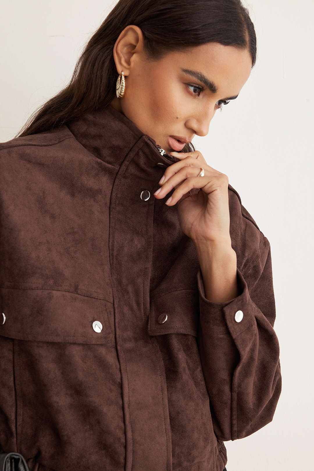 Suede Zipper Pocket Jacket - Image 4