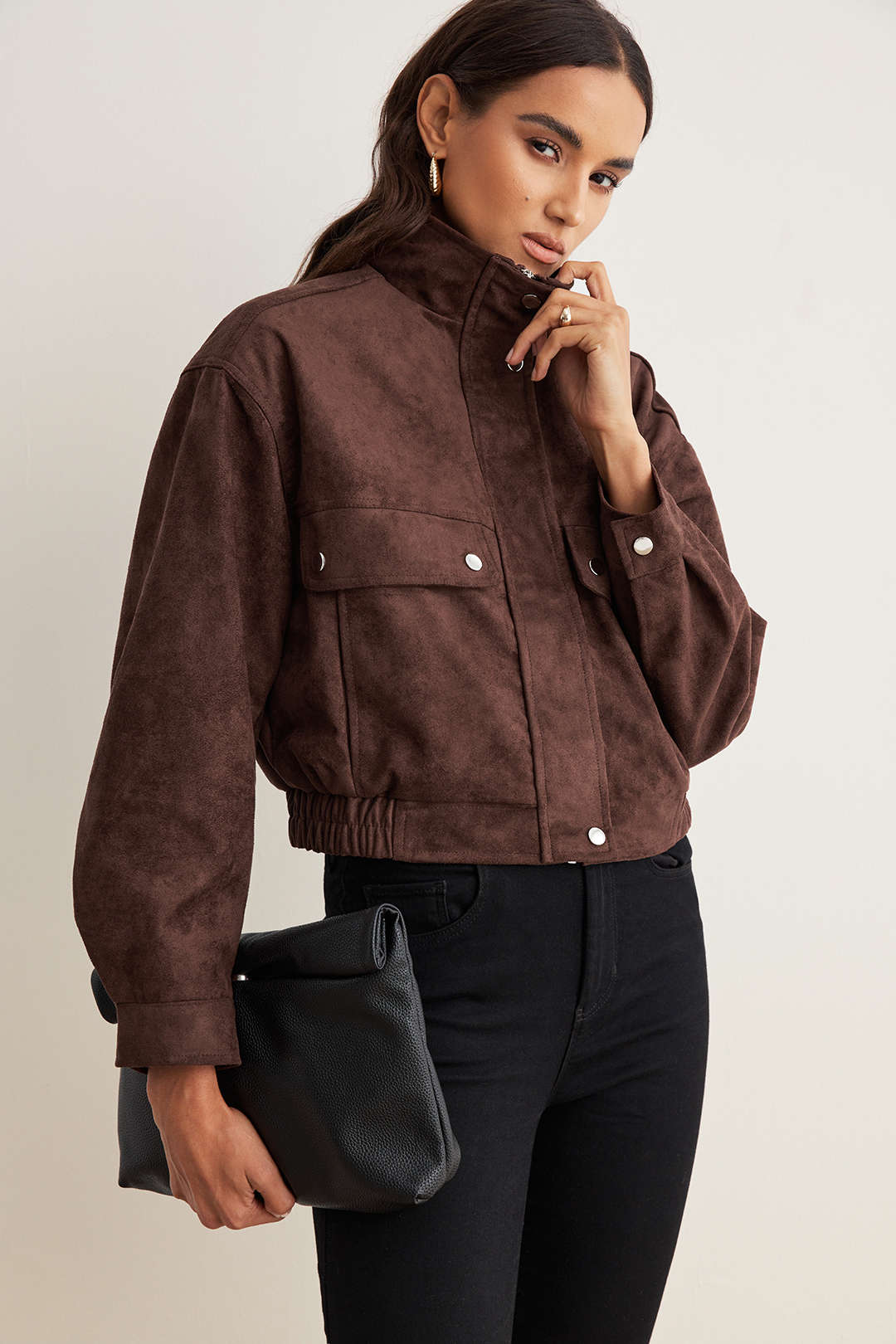 Suede Zipper Pocket Jacket - Image 5