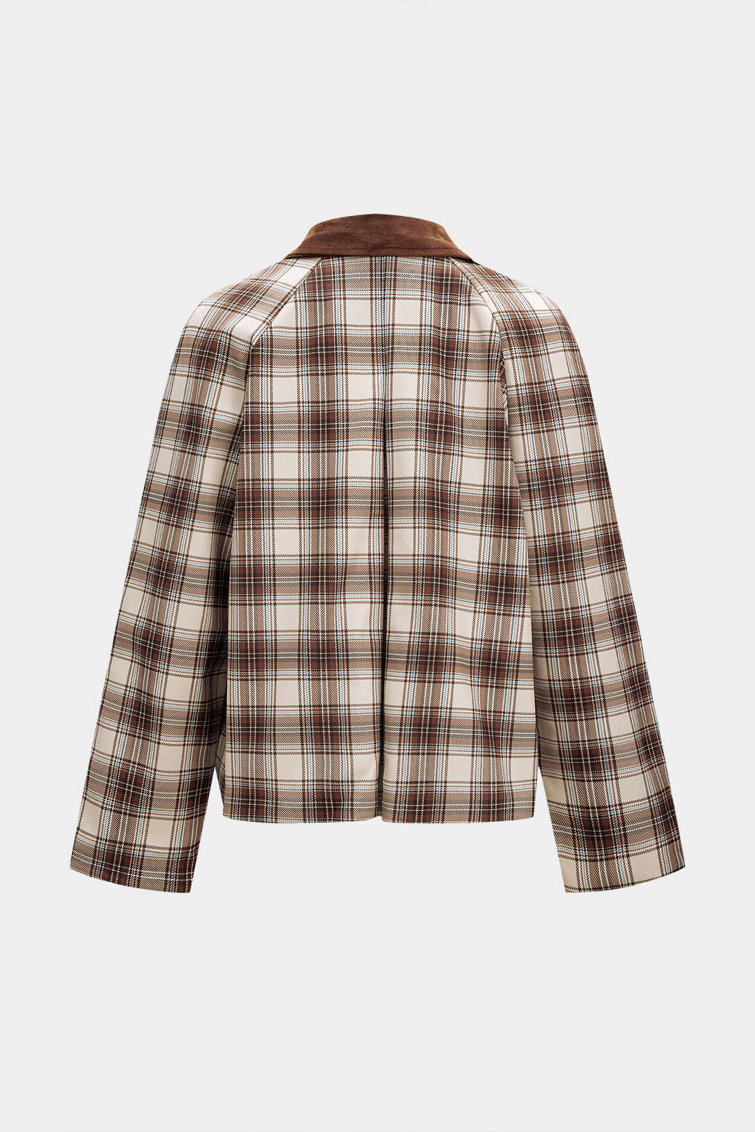 Plaid Print Zipper Pocket Jacket - Image 2