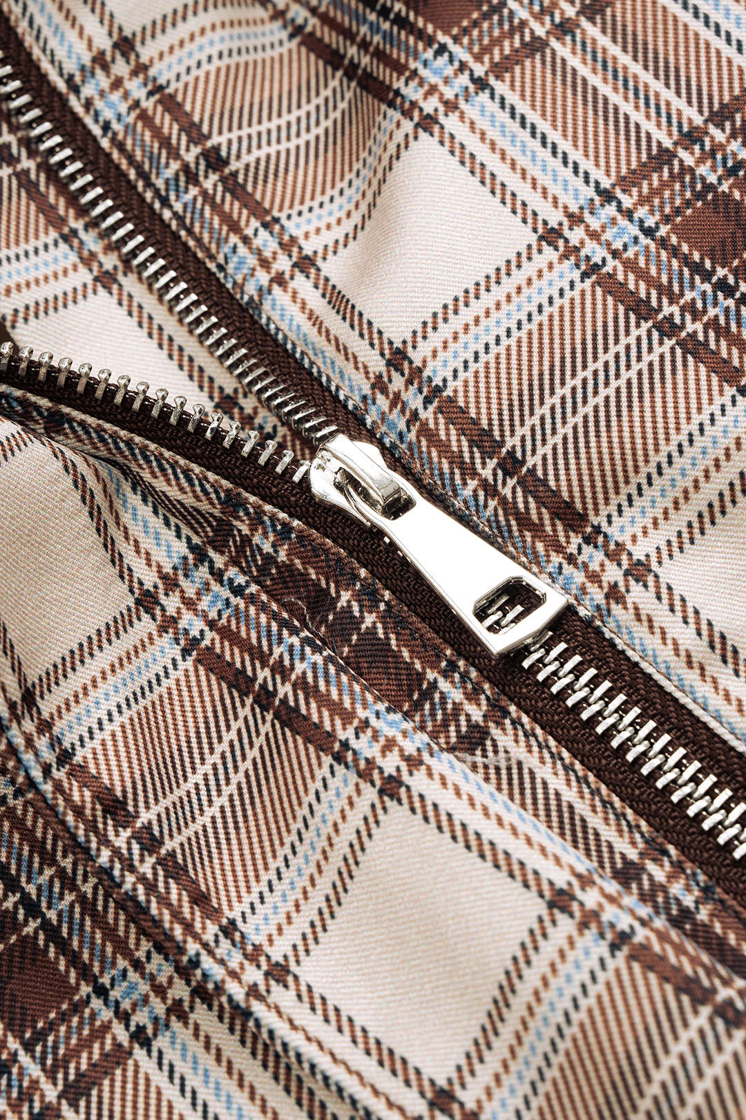 Plaid Print Zipper Pocket Jacket - Image 3
