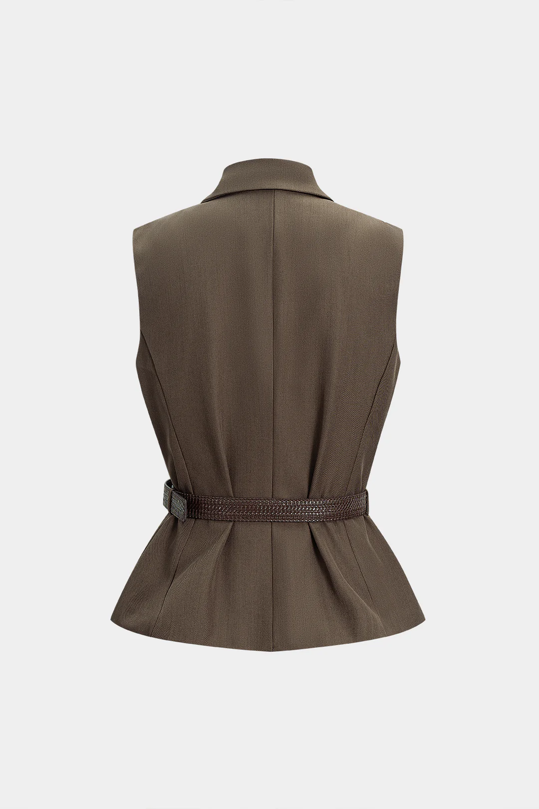 Notched Lapel Belted Vest - Image 2