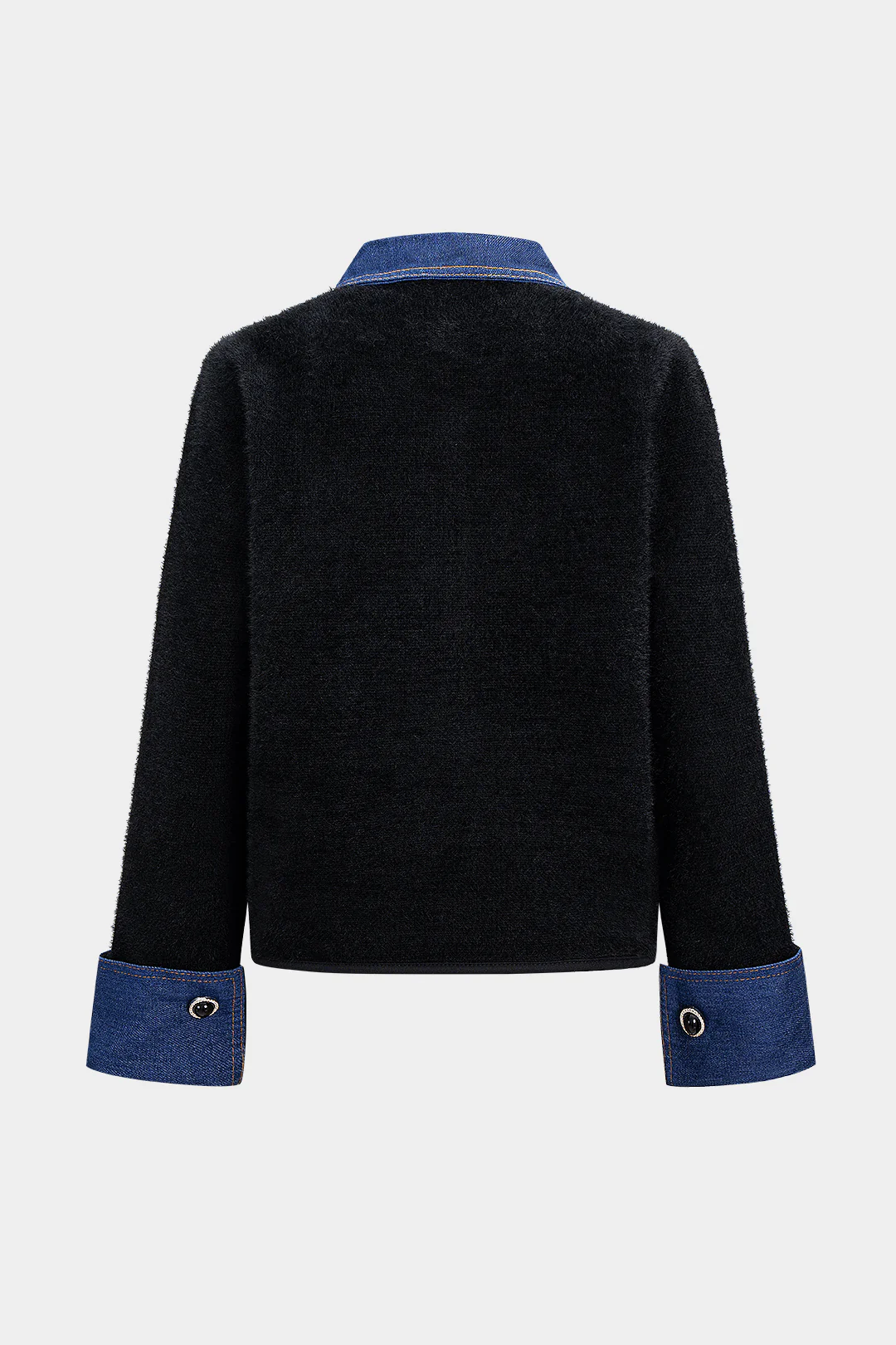 Knit Button Patchwork Jacket - Image 2