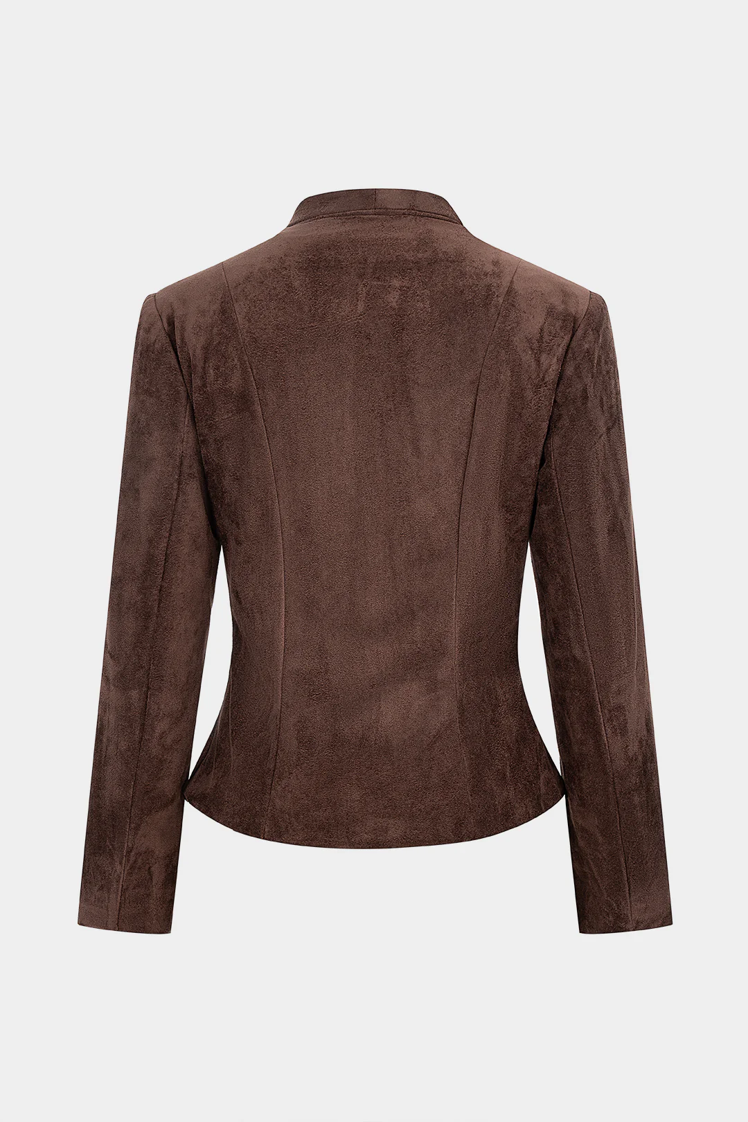 Suede Button Long Sleeve Jacket - Image 2