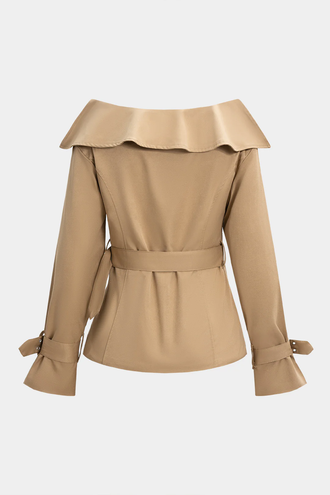 Double Breasted Button Belted Jacket - Image 2
