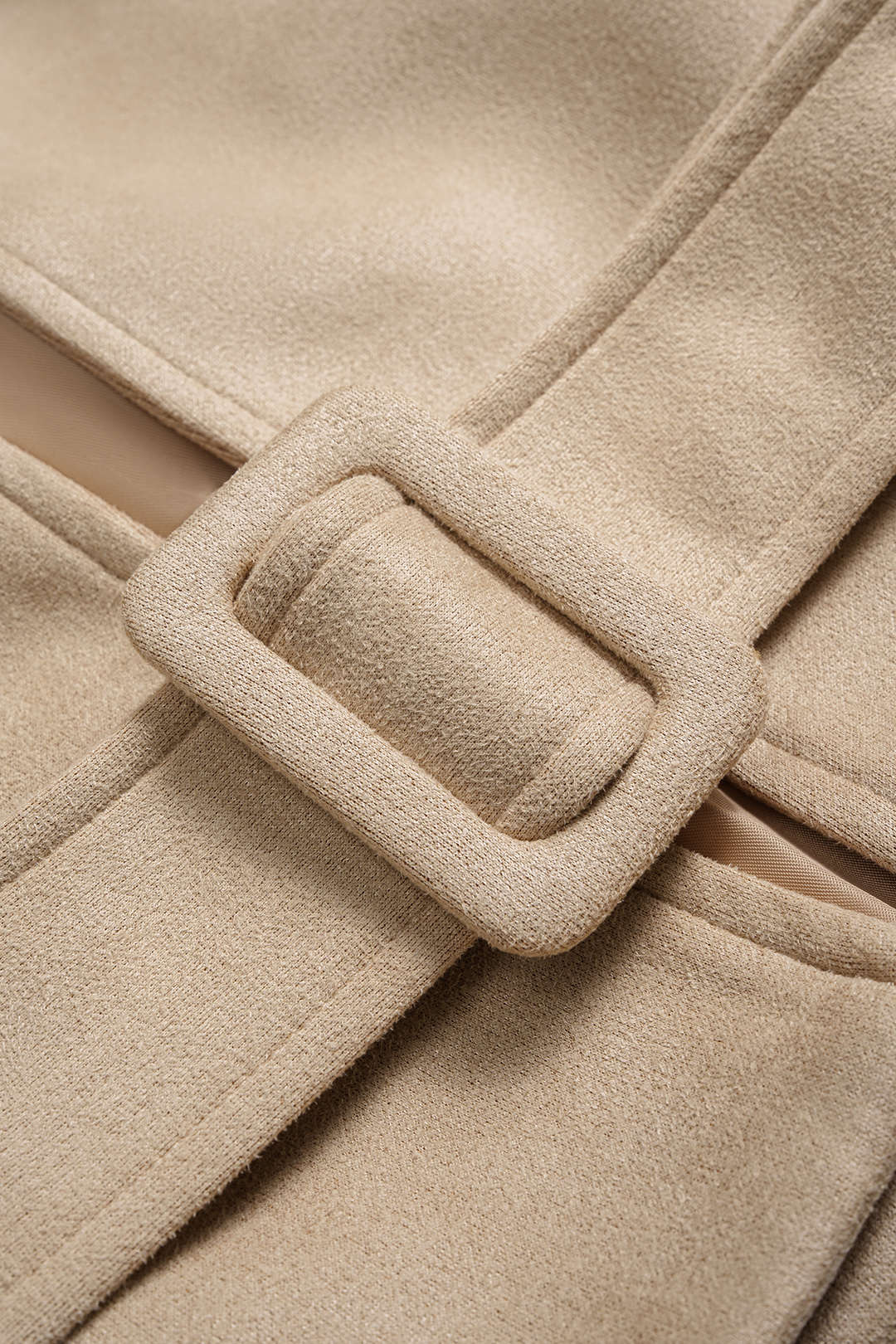 Suede Lapel Belted Jacket - Image 4