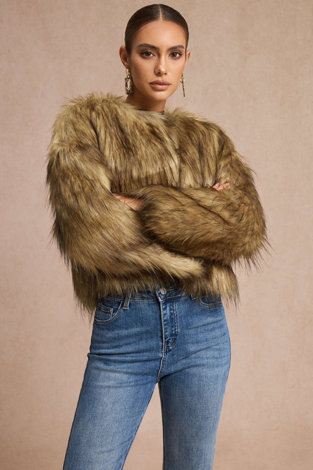 Faux Fur Long Sleeve Jacket - Image 4