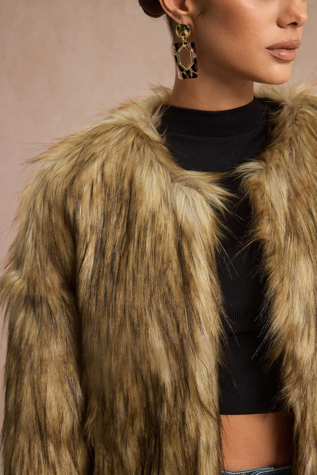 Faux Fur Long Sleeve Jacket - Image 5