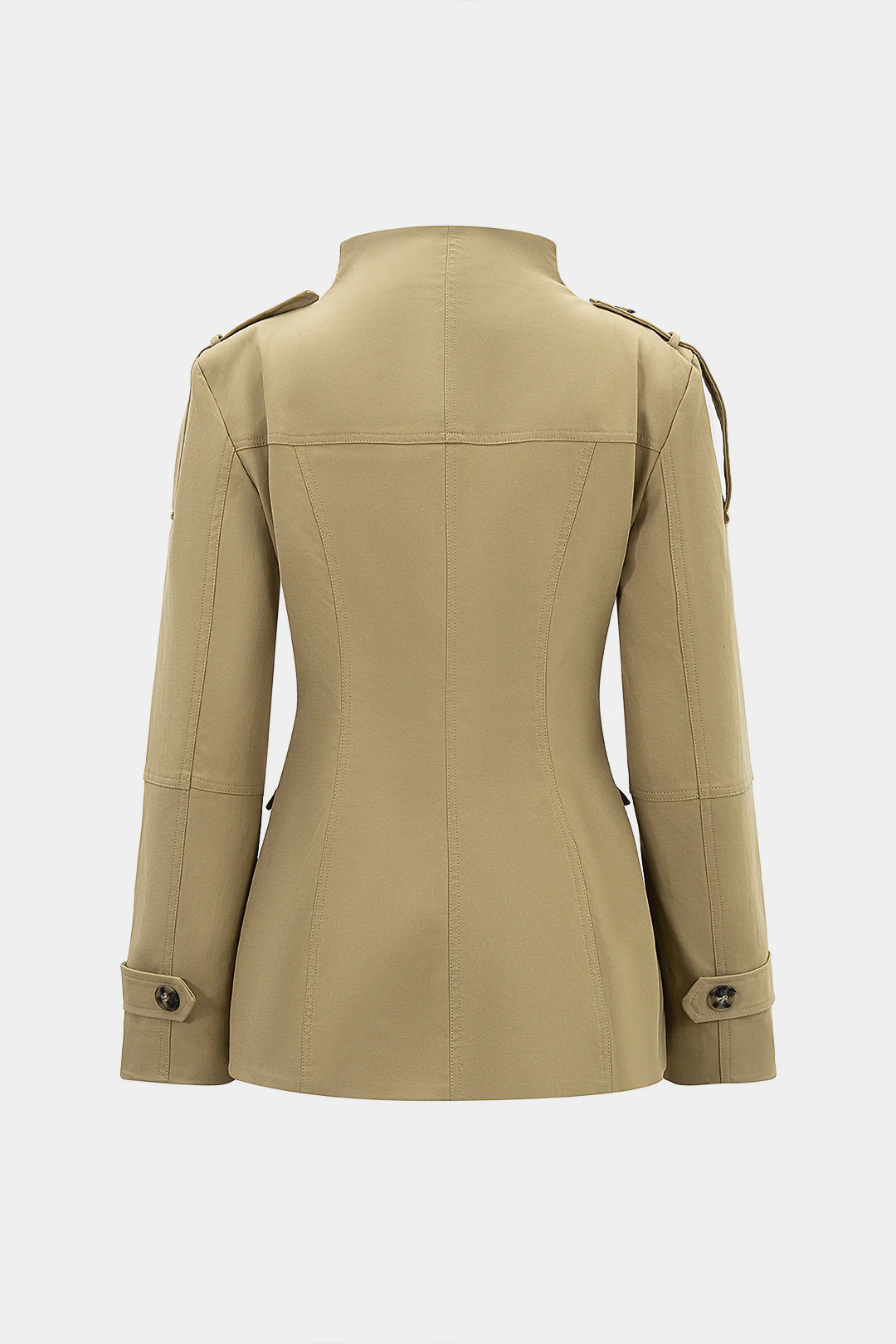 Mock Neck Button Pocket Jacket - Image 2