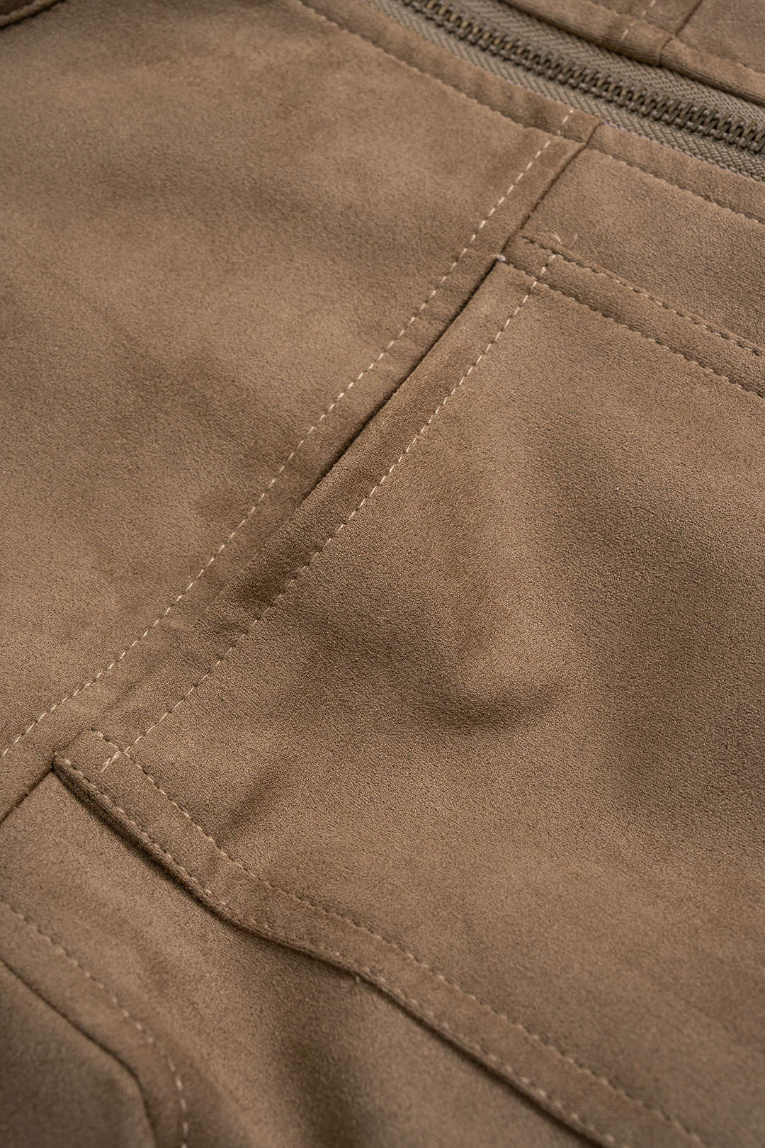Suede Stand Collar Cropped Jacket - Image 4