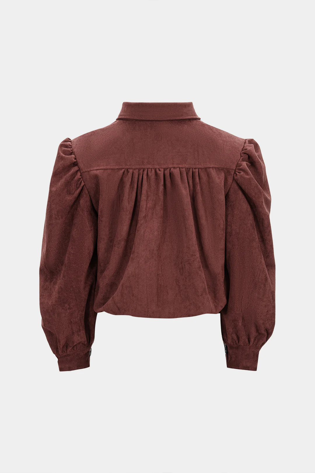 Suede Button Ruched Cropped Jacket - Image 2