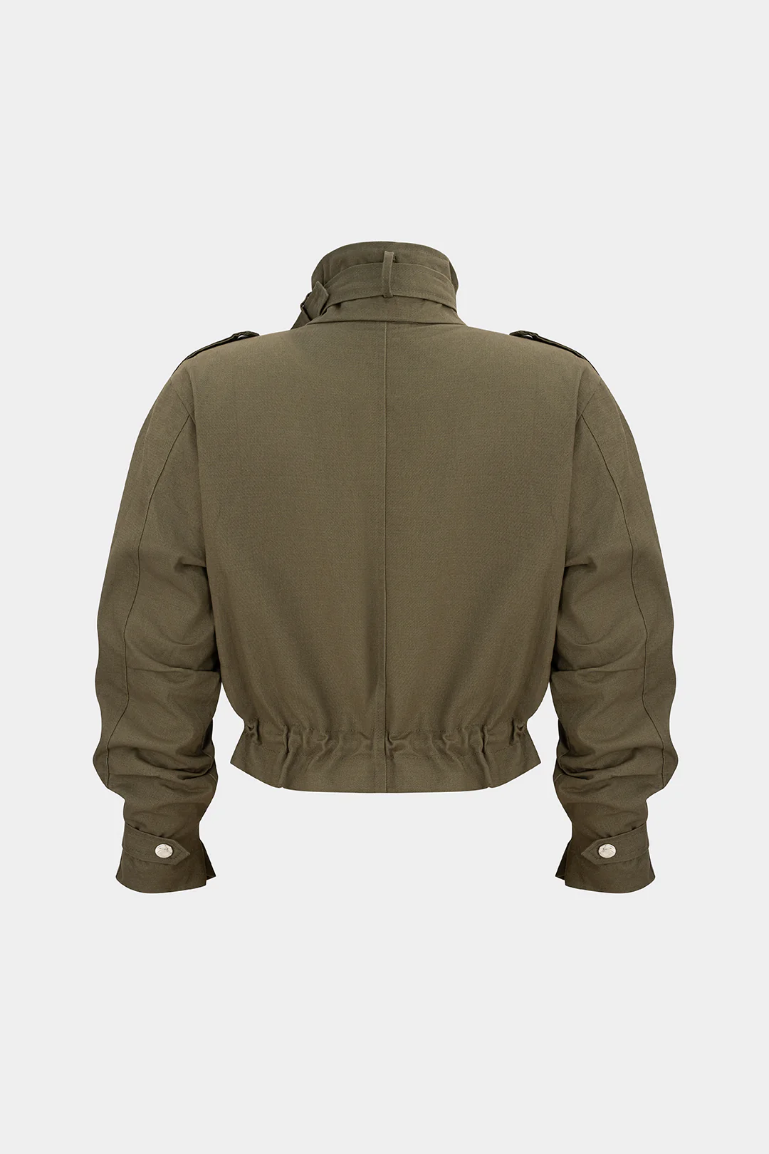 Drawstring Pocket Cropped Jacket - Image 2